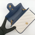 GG Marmont White×navy Leather 574969 GGマーモント ホワイト×ネイビー レザー 574969 