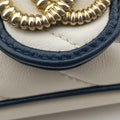 GG Marmont White×navy Leather 574969 GGマーモント ホワイト×ネイビー レザー 574969 