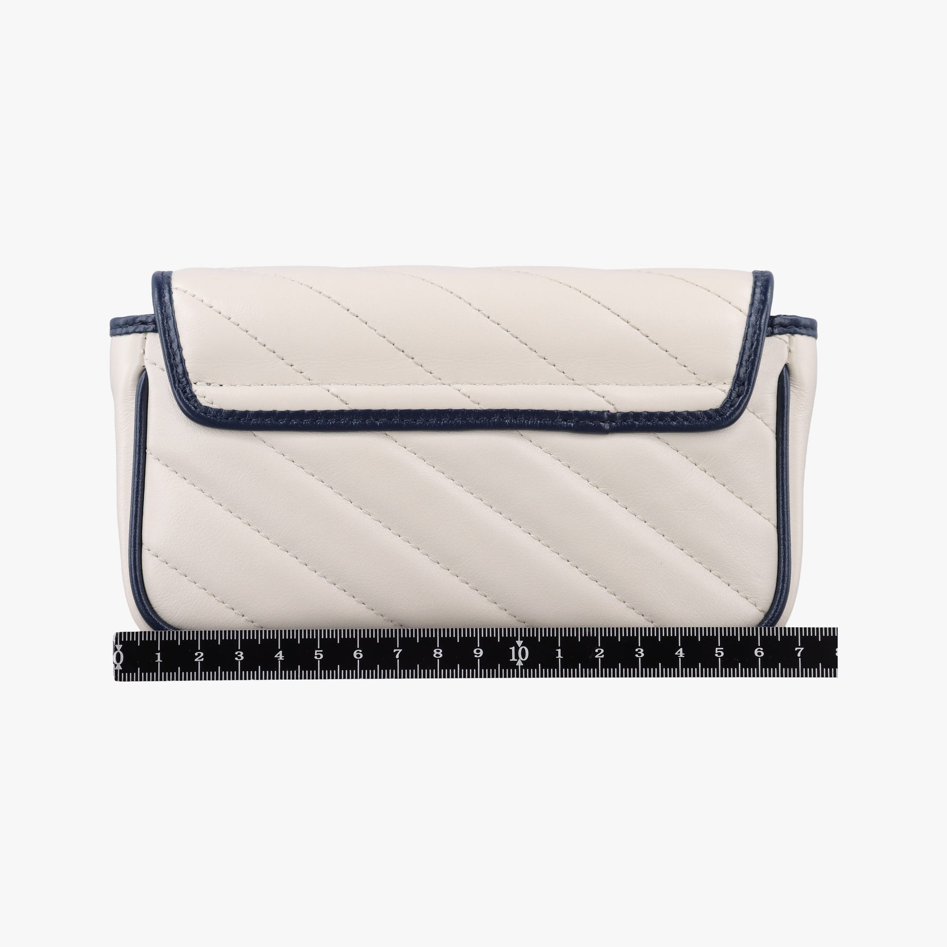GG Marmont White×navy Leather 574969 GGマーモント ホワイト×ネイビー レザー 574969 