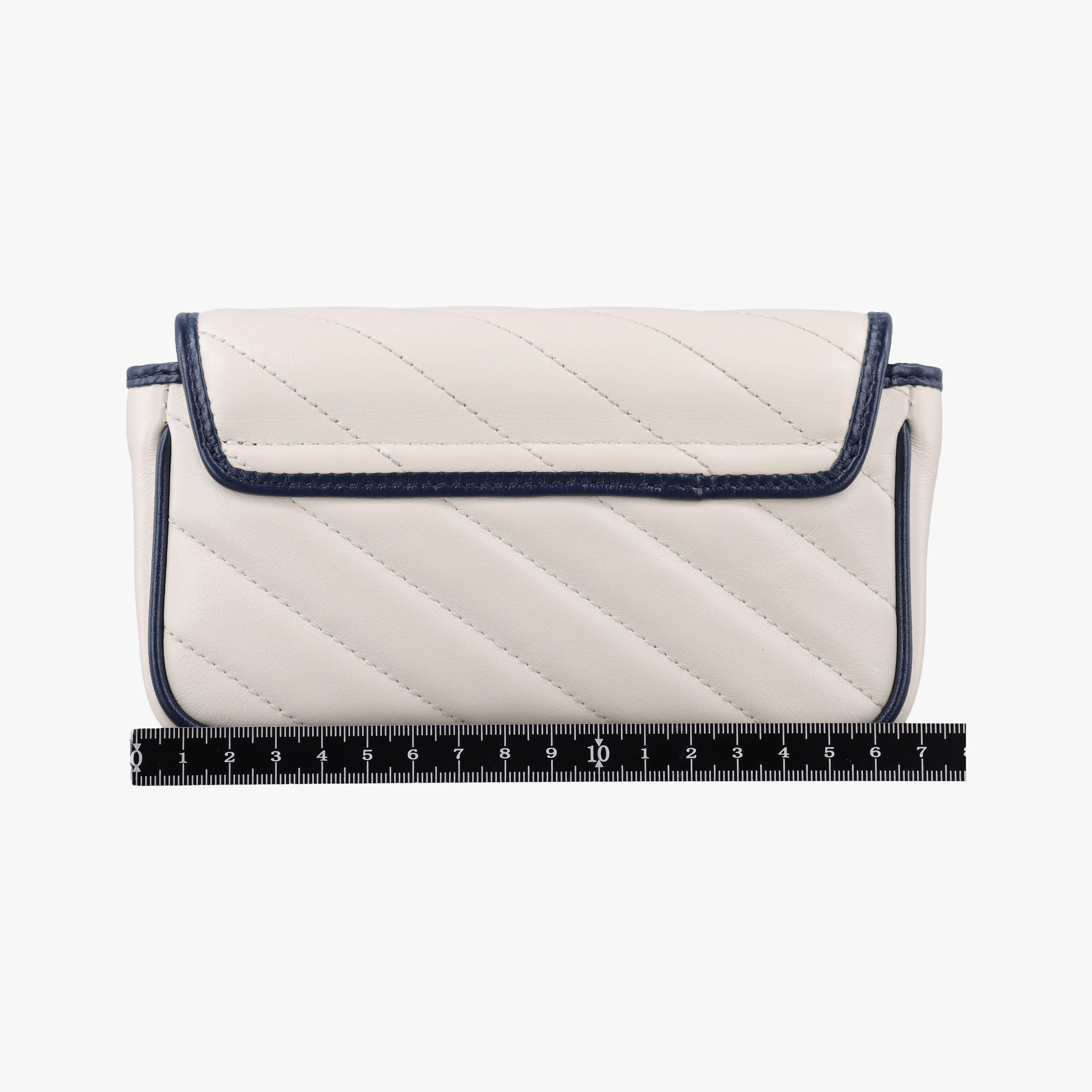 GG Marmont White×navy Leather 574969 GGマーモント ホワイト×ネイビー レザー 574969 