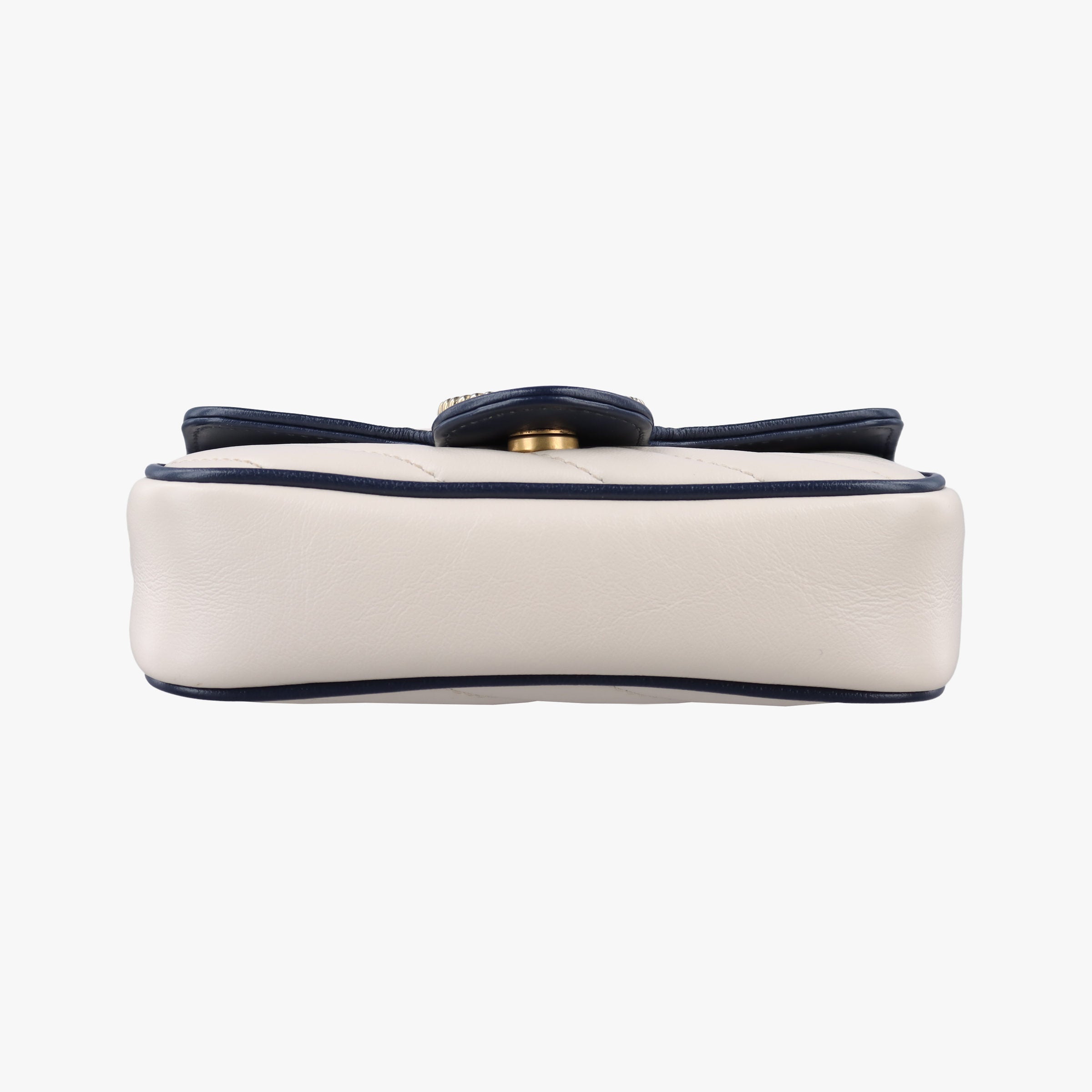 GG Marmont White×navy Leather 574969 GGマーモント ホワイト×ネイビー レザー 574969 