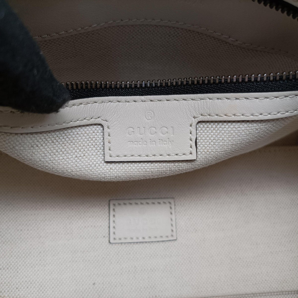 Ophidia Black×white canvas×leather 715771 A039114674オフィディア ブラック×ホワイト キャンバス×レザー 715771 A039114674