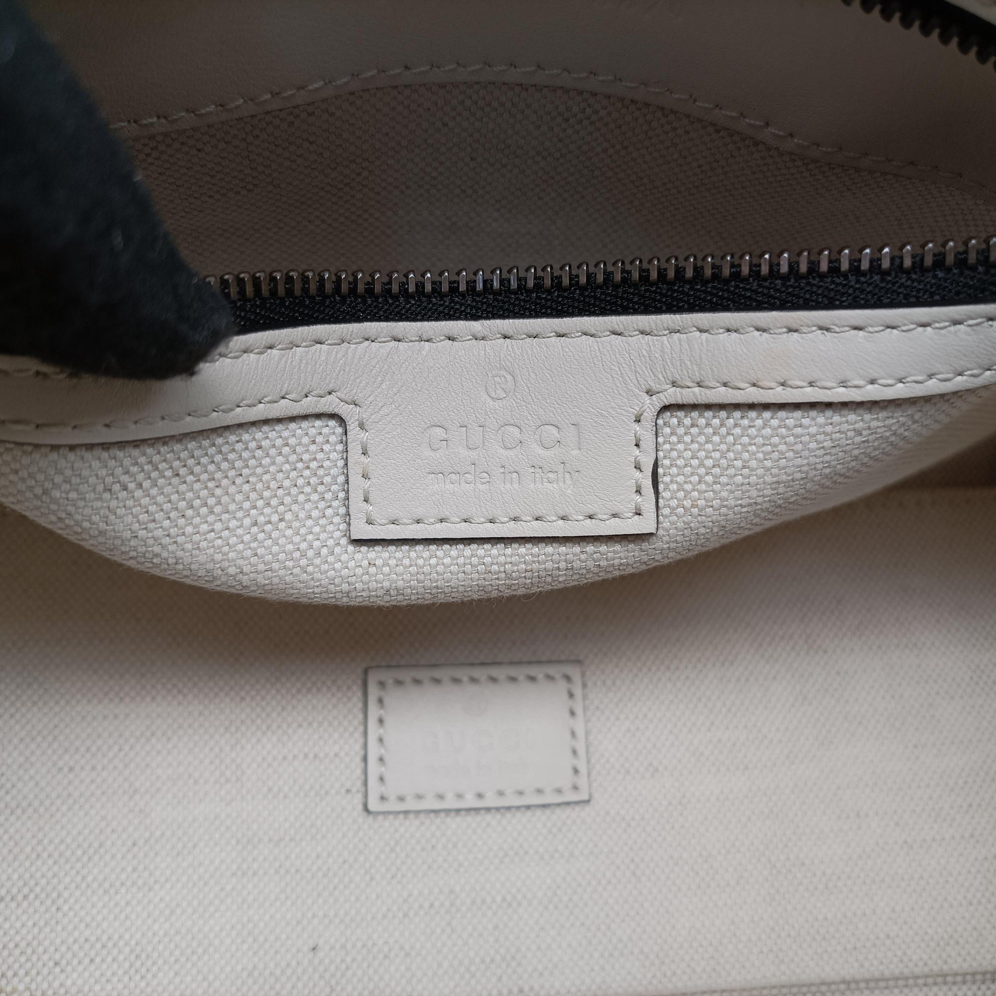 Ophidia Black×white canvas×leather 715771 A039114674オフィディア ブラック×ホワイト キャンバス×レザー 715771 A039114674