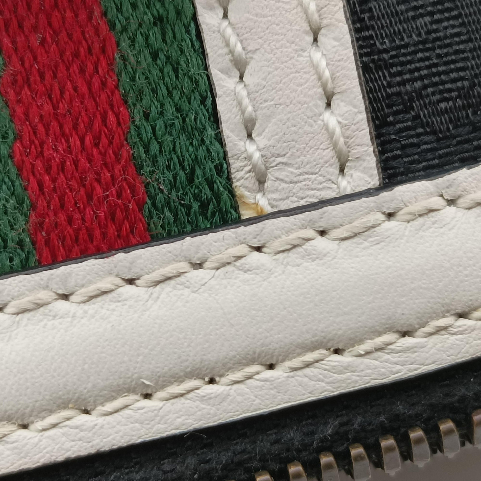 Ophidia Black×white canvas×leather 715771 A039114674オフィディア ブラック×ホワイト キャンバス×レザー 715771 A039114674