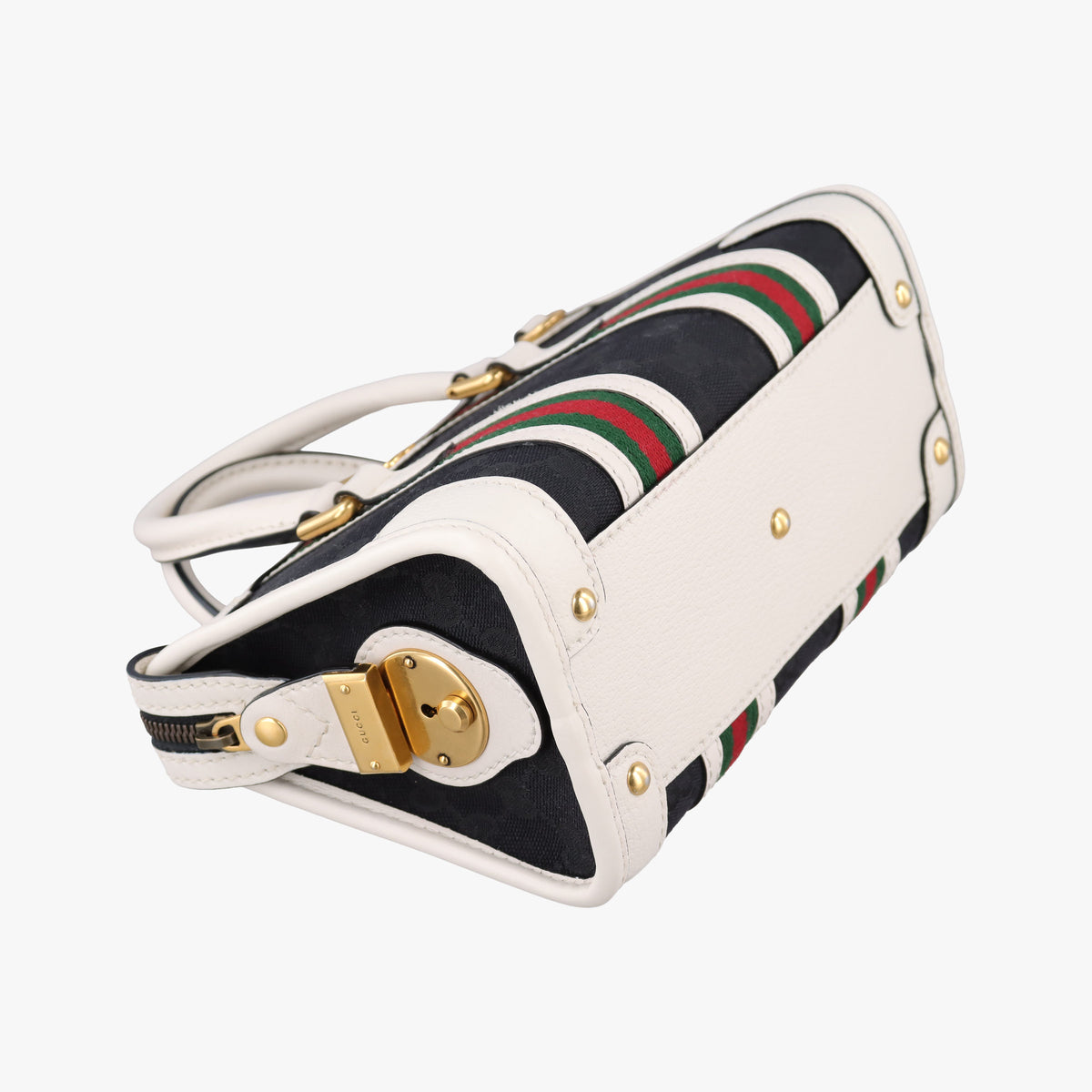 Ophidia Black×white canvas×leather 715771 A039114674オフィディア ブラック×ホワイト キャンバス×レザー 715771 A039114674