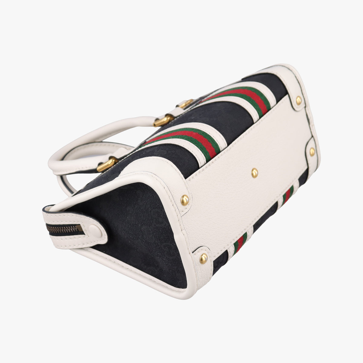 Ophidia Black×white canvas×leather 715771 A039114674オフィディア ブラック×ホワイト キャンバス×レザー 715771 A039114674
