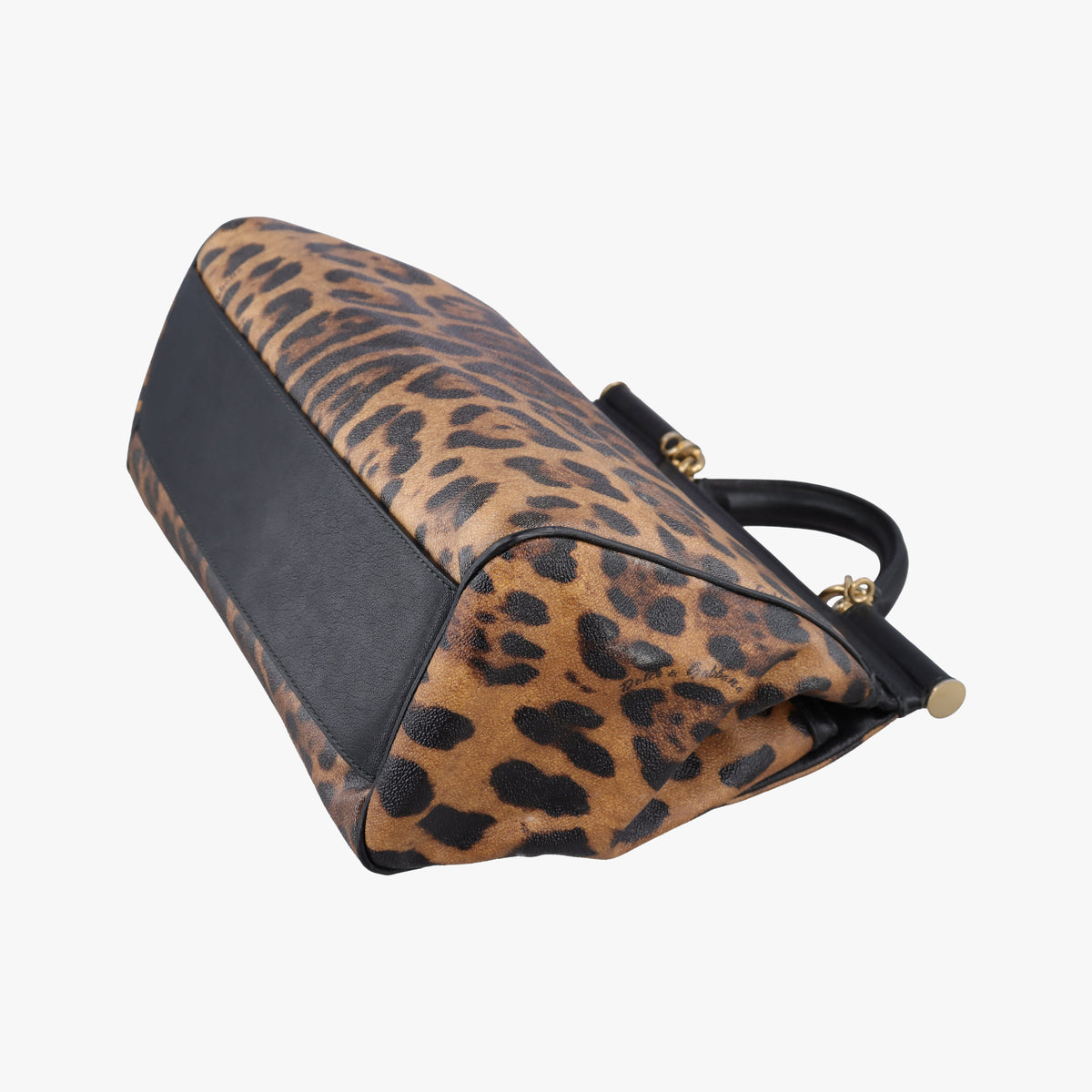 Pre-owned Dolce & Gabbana SICILY Leopard Brown PVC coated canvas  shoulderbag | stylenewstar
