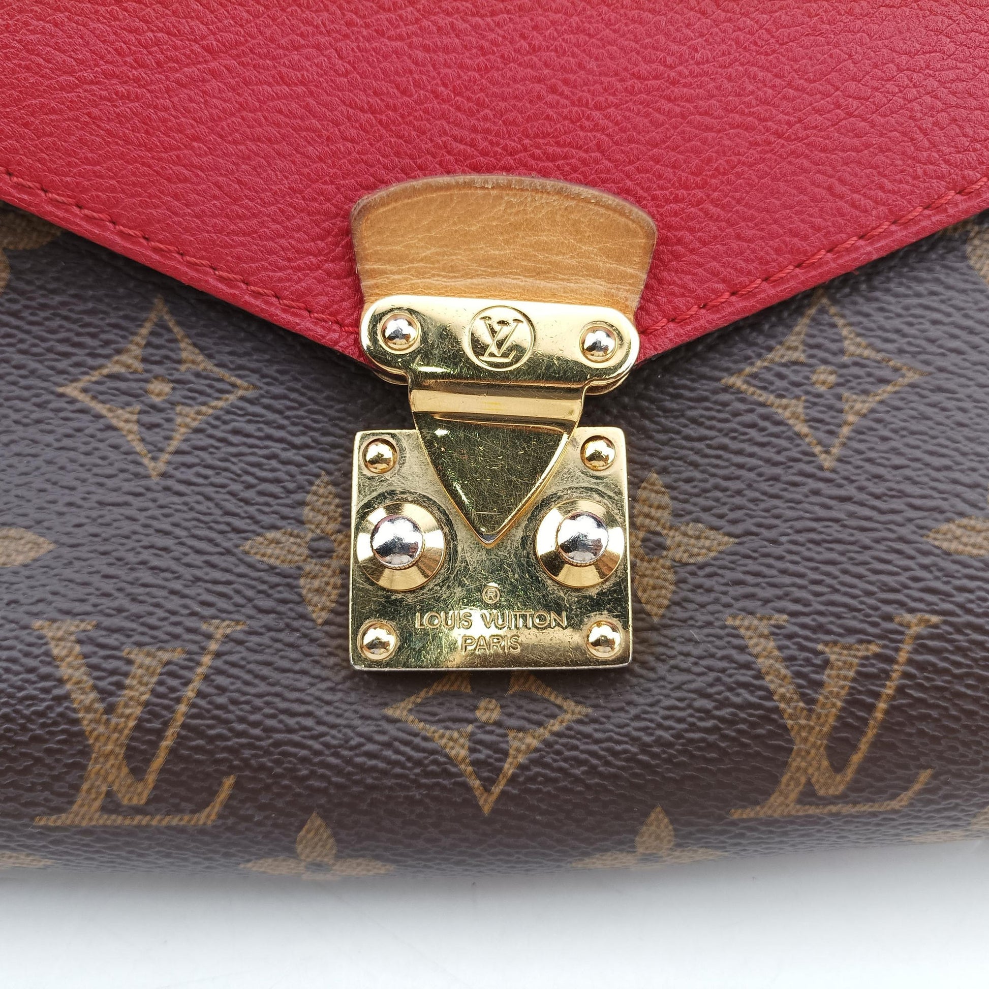 PALLAS Chain Brown×CERISE Monogram Canvas×calf leather M41201 Lot number unknownパラス チェーン モノグラム/ブラウン×スリーズ モノグラムキャンバス×カーフレザー M41201 製番不明