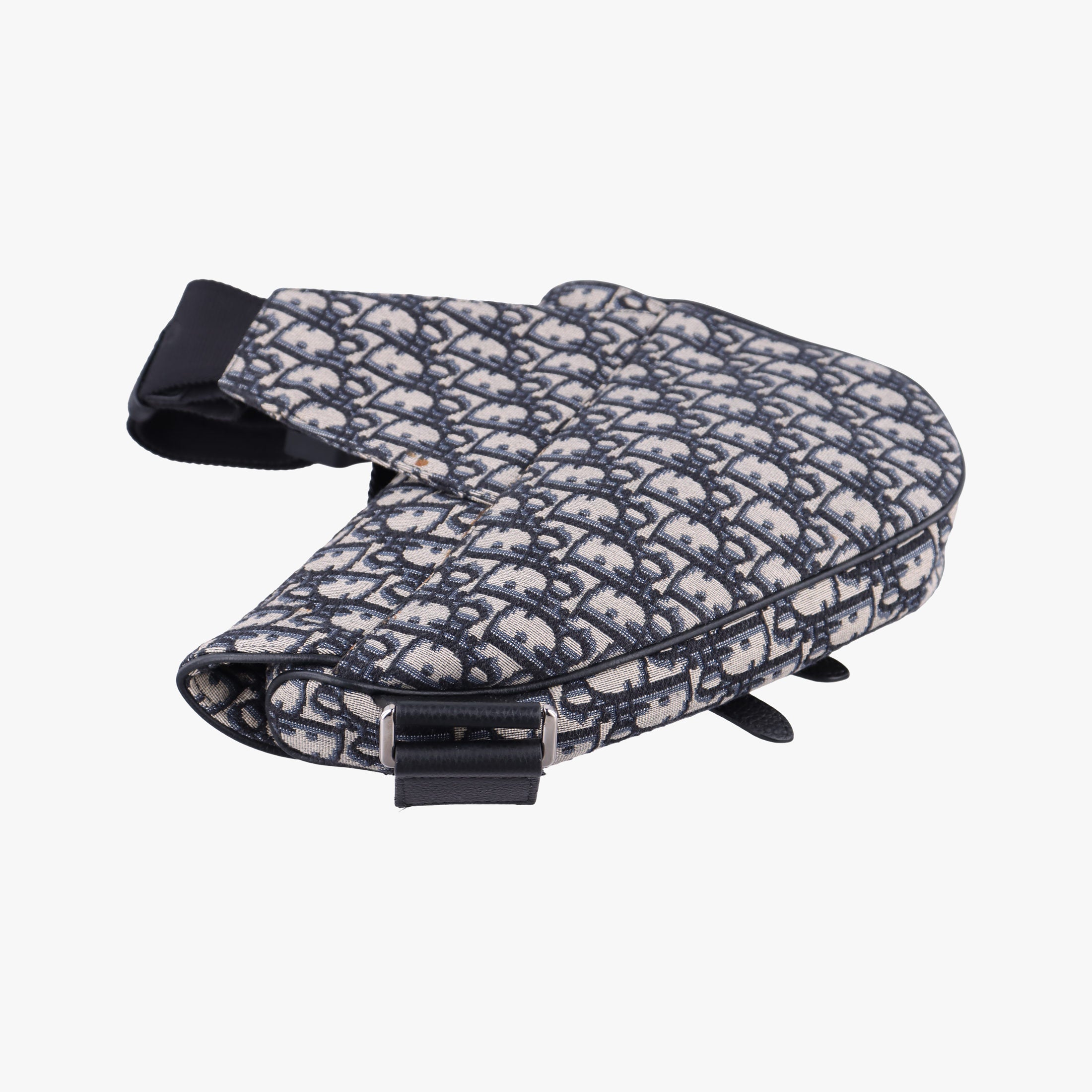 Saddlebags Gray×Navy×Black Jacquard×Leather 19-BO-0129サドルバッグ グレー×ネイビー×ブラック ジャガード×レザー 19-BO-0129