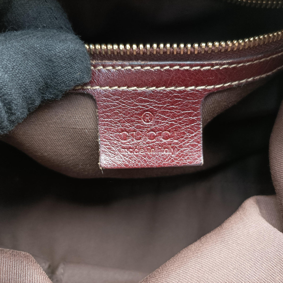 Pre-owned Gucci Sukey Beige × Brownish Red GG canvas×leatherGG 189893 handbag | stylenewstar