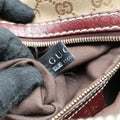 Pre-owned Gucci Sukey Beige × Brownish Red GG canvas×leatherGG 189893 handbag | stylenewstar