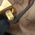 Pre-owned Gucci Sukey Beige × Brownish Red GG canvas×leatherGG 189893 handbag | stylenewstar