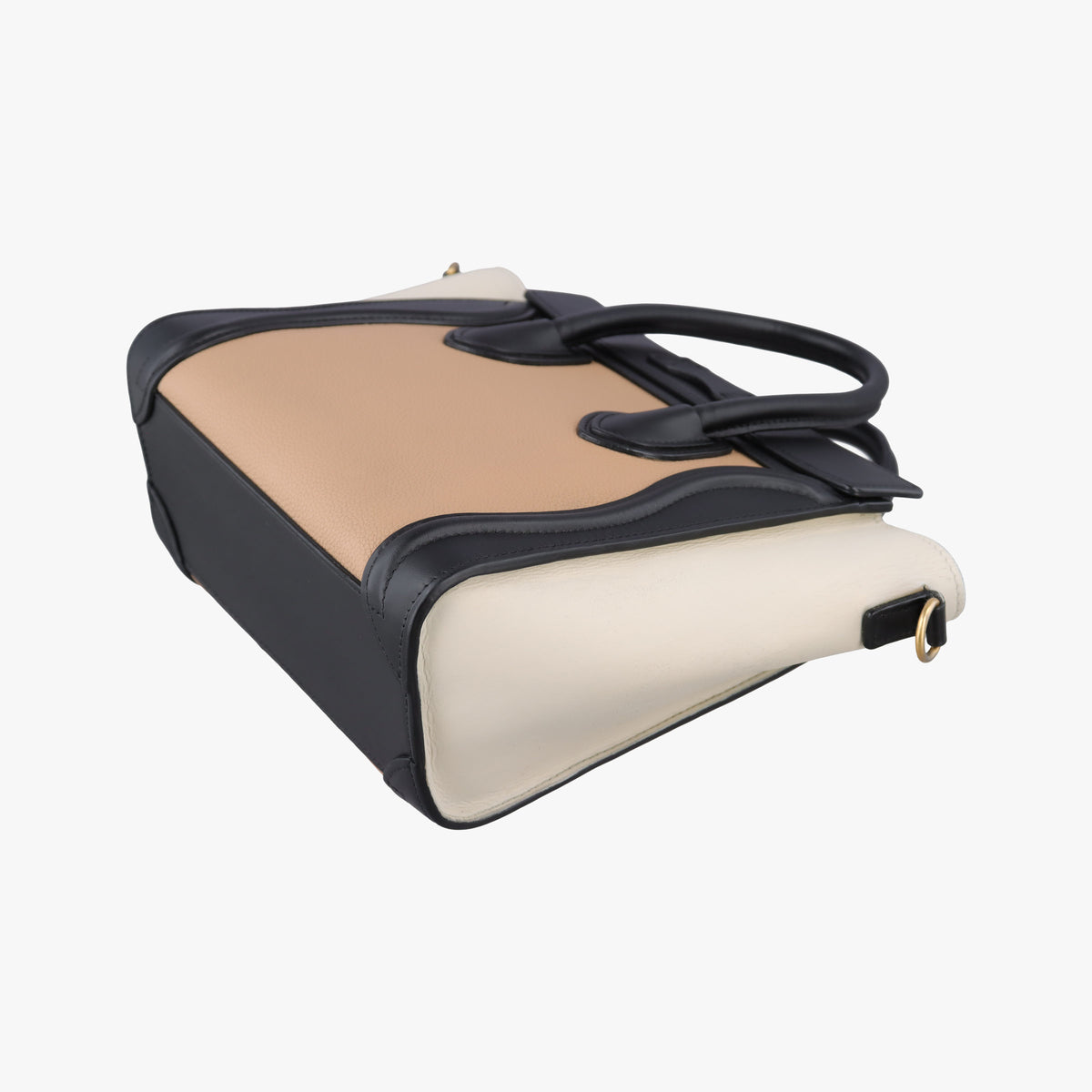 luggage nano shopper Beige×white×black Leather S-GA-4165ラゲージナノショッパー ベージュ×ホワイト×ブラック レザー S-GA-4165