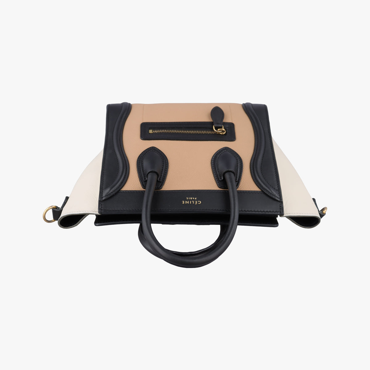 luggage nano shopper Beige×white×black Leather S-GA-4165ラゲージナノショッパー ベージュ×ホワイト×ブラック レザー S-GA-4165