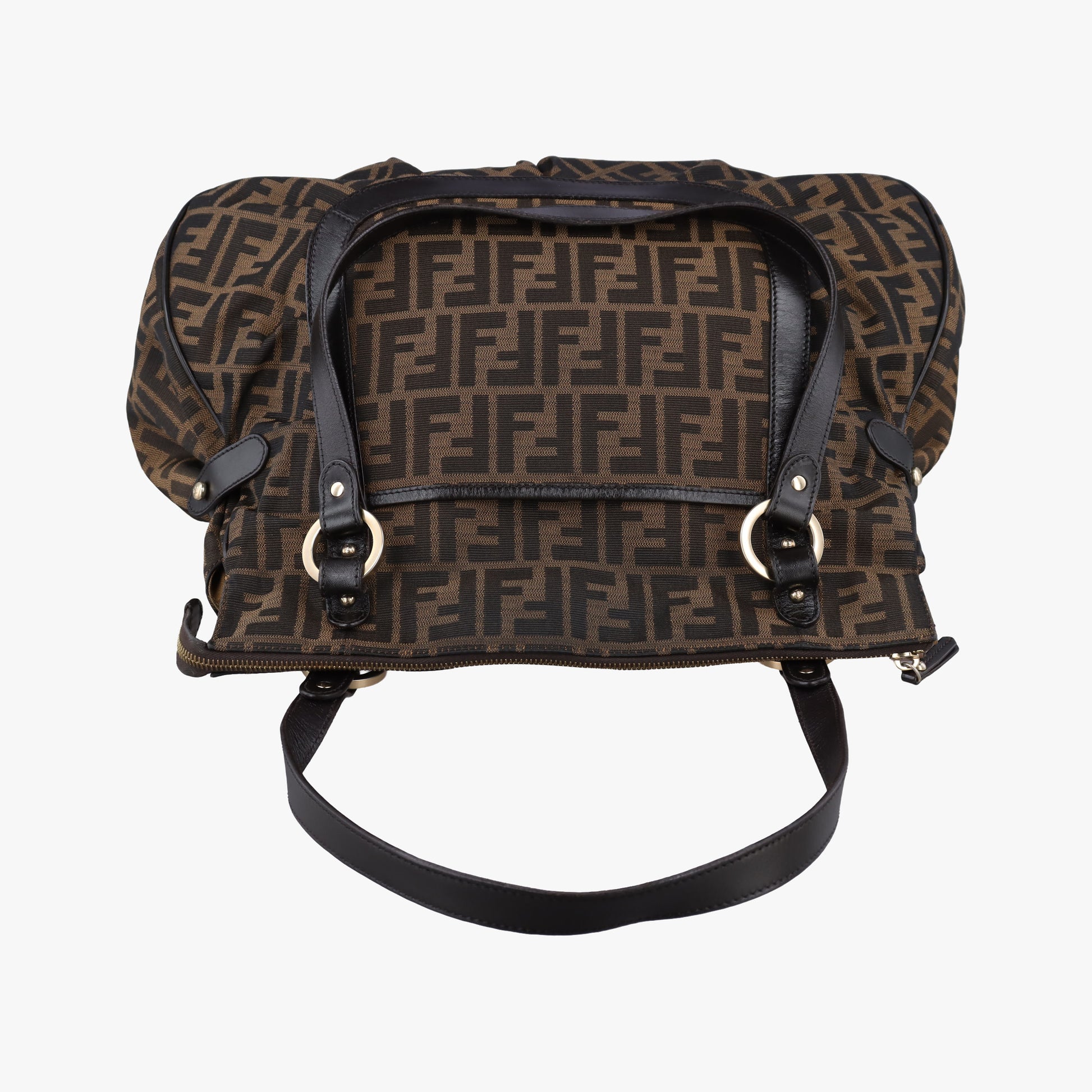 Pre-owned Fendi Zucca Brown canvas 8BR629 shoulderbag | stylenewstar