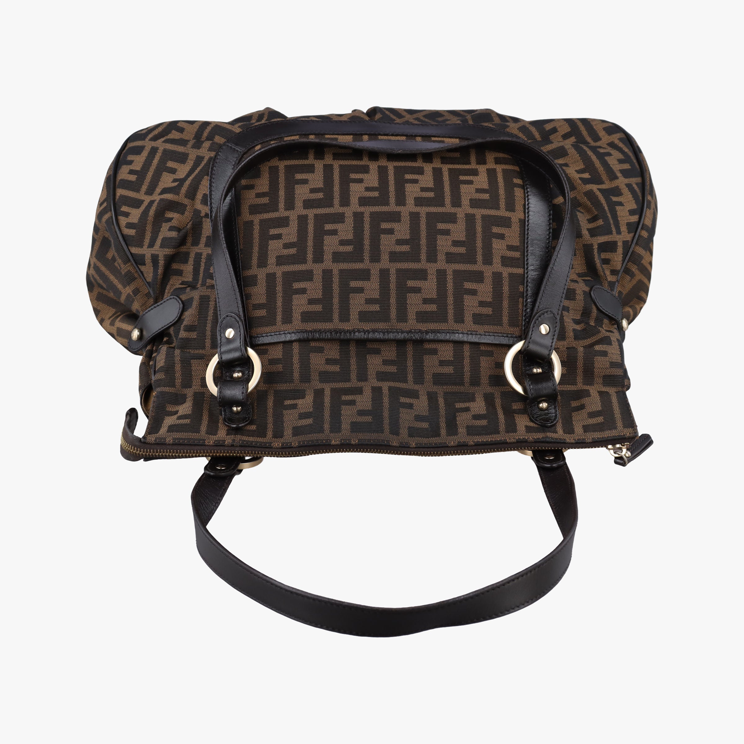Pre-owned Fendi Zucca Brown canvas 8BR629 shoulderbag | stylenewstar