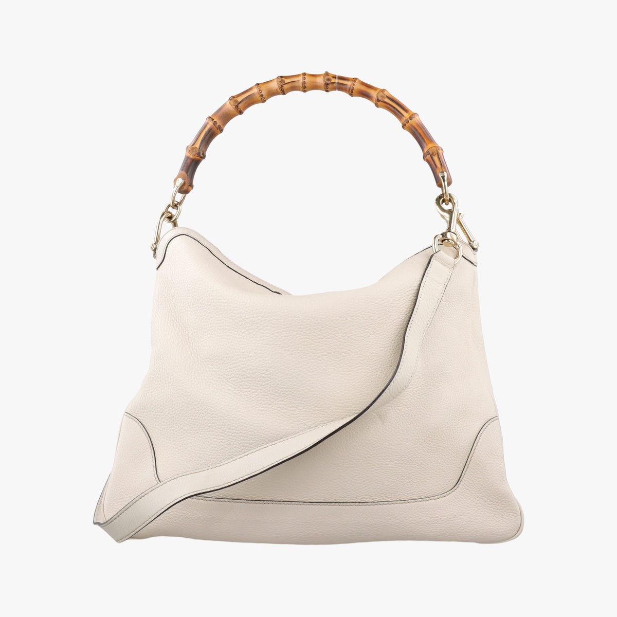 Vintage Gucci Bamboo White Leather 282315 shoulderbag | stylenewstar