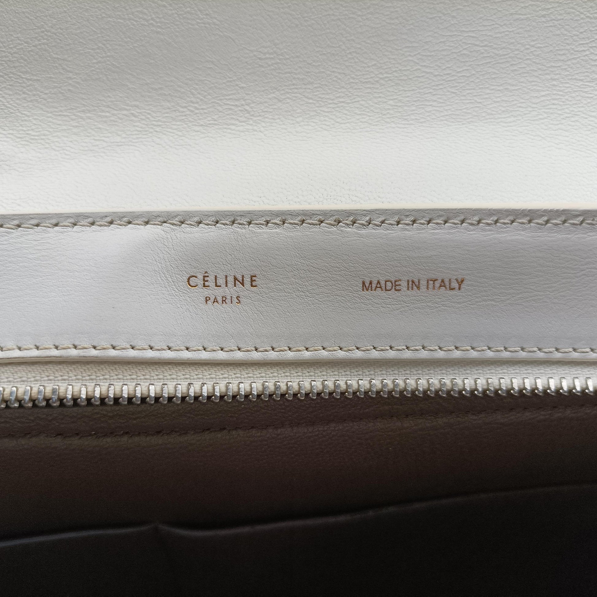 Pre-owned Celine Trapeze Black × White × Brown Suede × leather  shoulderbag | stylenewstar