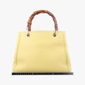 Pre-owned Gucci Bamboo Shopper Yellow Leather 336032 shoulderbag | stylenewstar