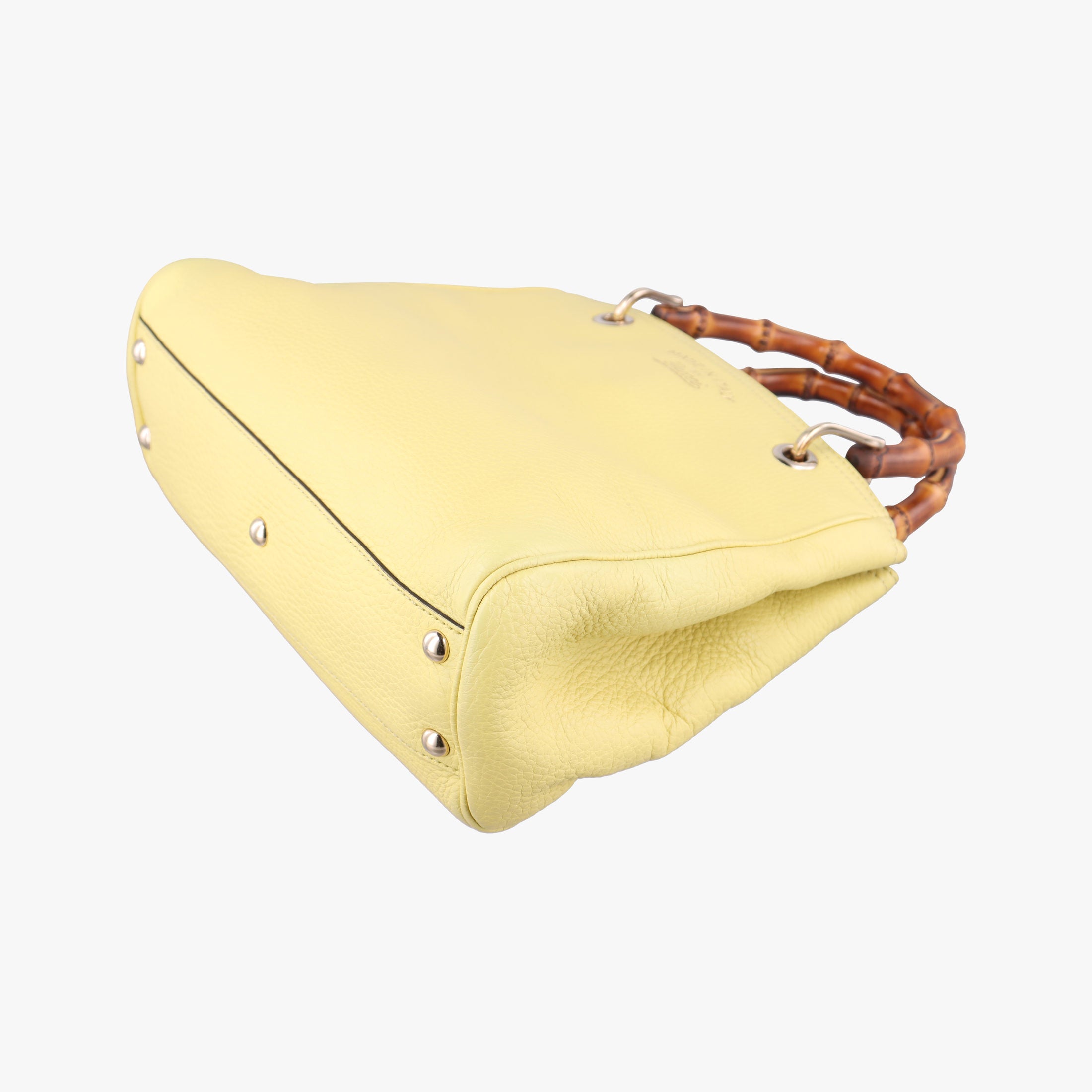 Pre-owned Gucci Bamboo Shopper Yellow Leather 336032 shoulderbag | stylenewstar