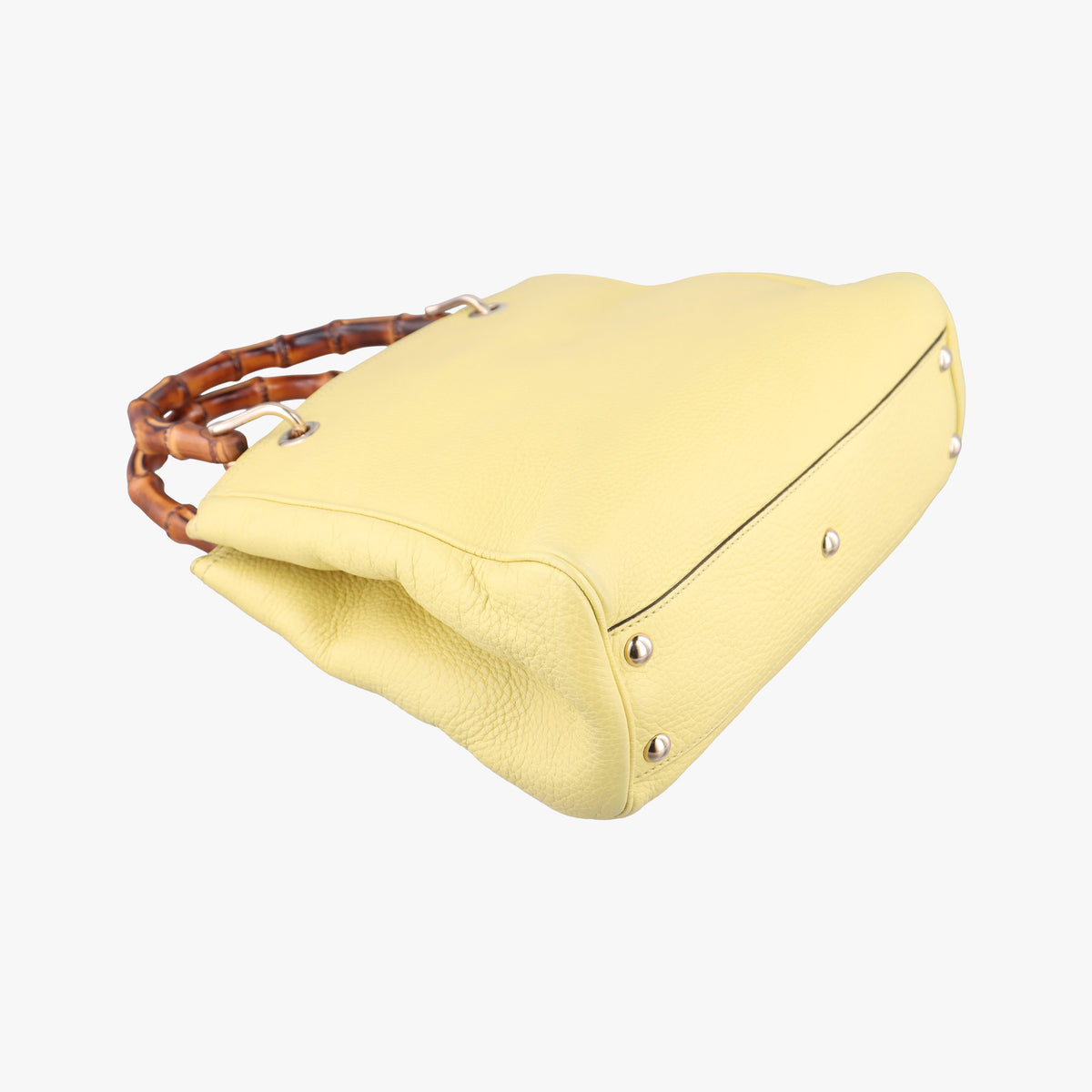 Pre-owned Gucci Bamboo Shopper Yellow Leather 336032 shoulderbag | stylenewstar