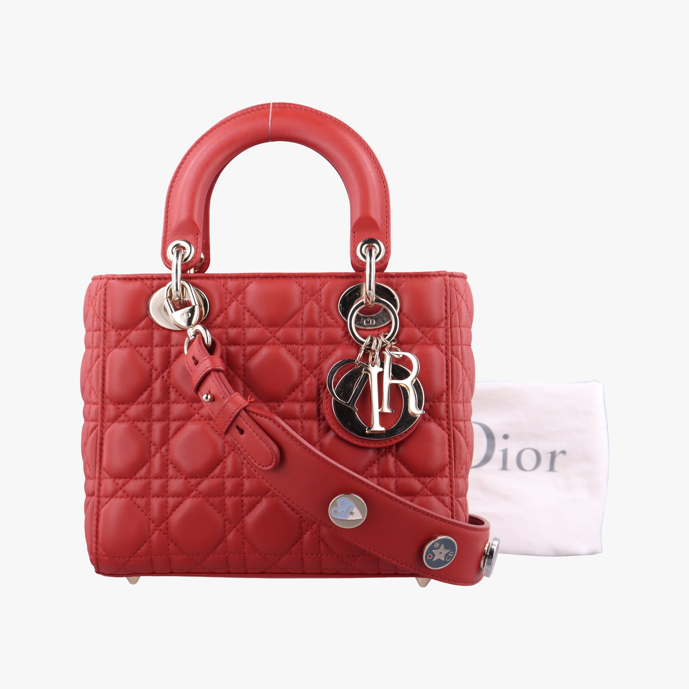 Lady Dior Red lambskin 29-MA-1107レディディオール レッド ラムスキン 29-MA-1107