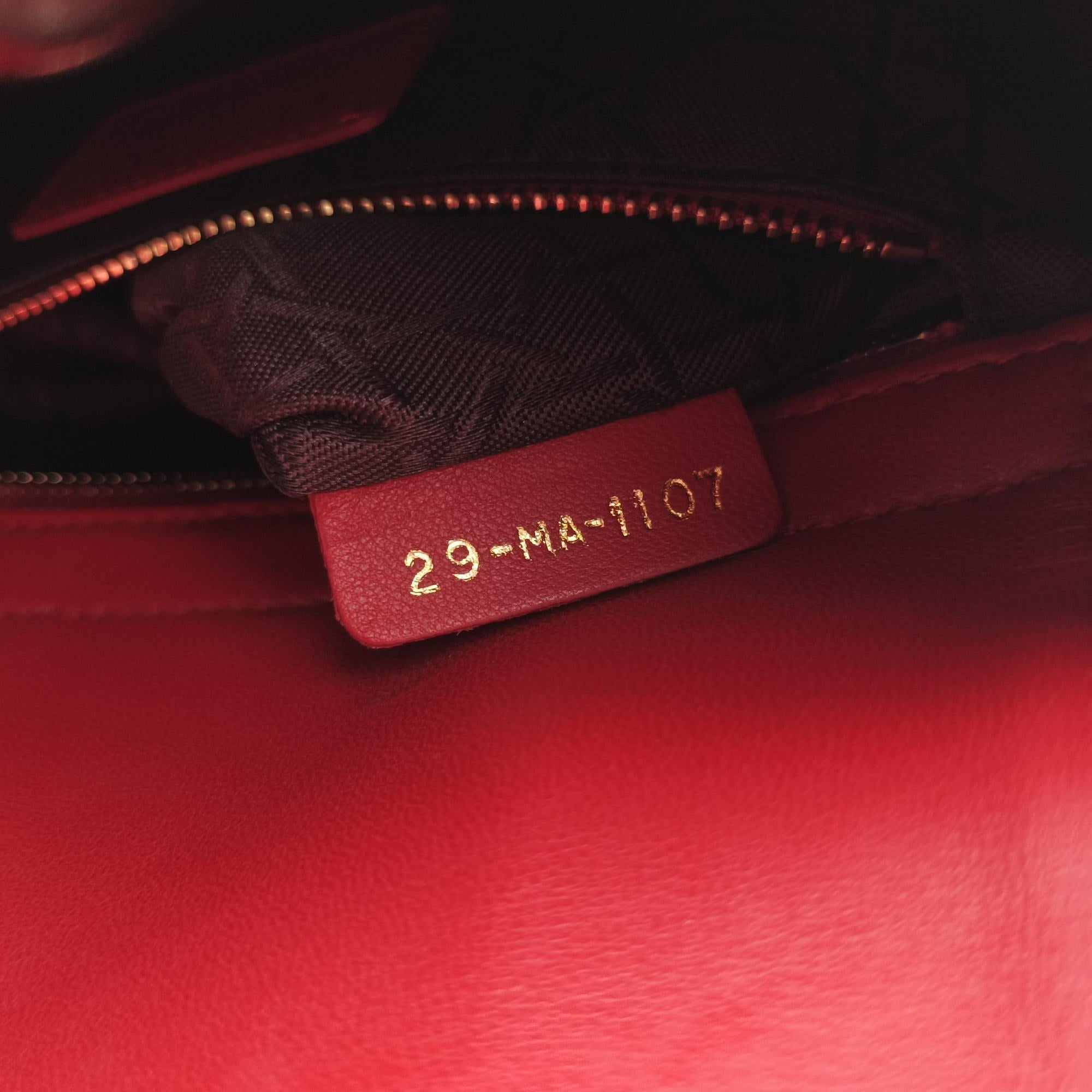 Lady Dior Red lambskin 29-MA-1107レディディオール レッド ラムスキン 29-MA-1107