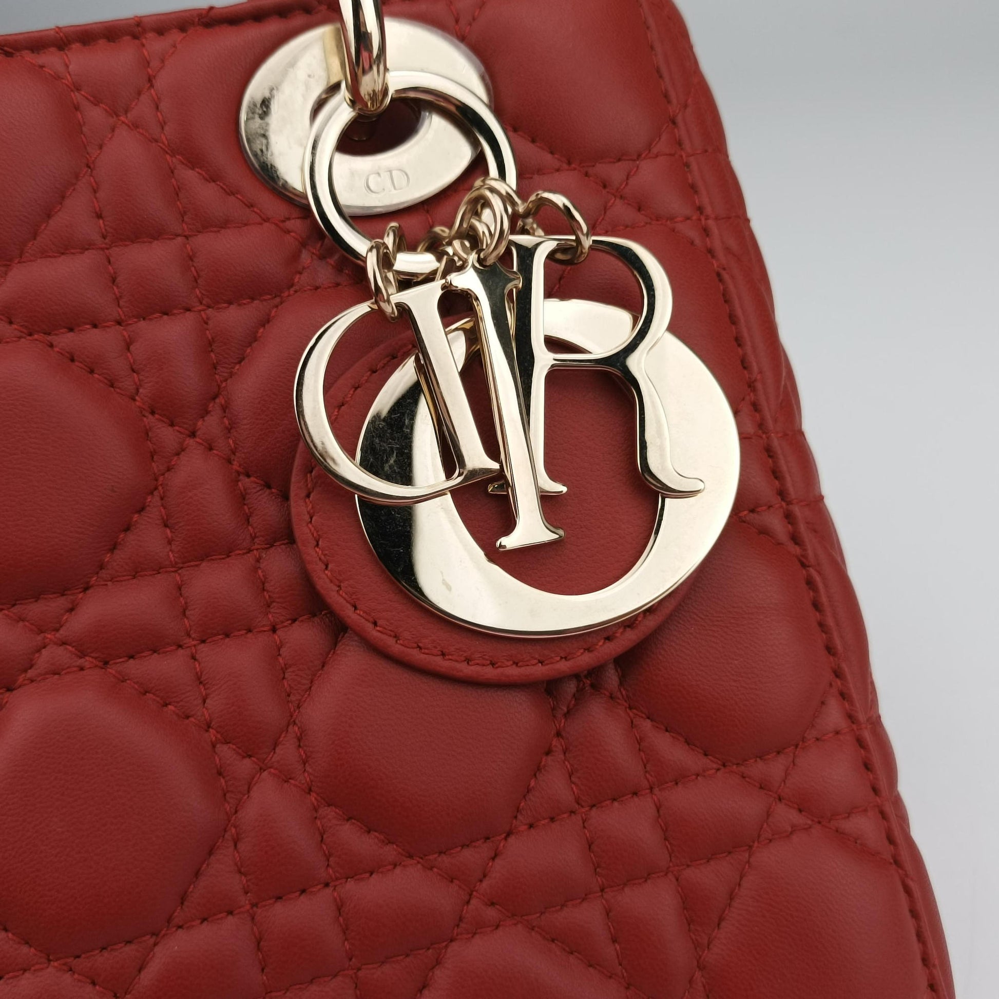 Lady Dior Red lambskin 29-MA-1107レディディオール レッド ラムスキン 29-MA-1107