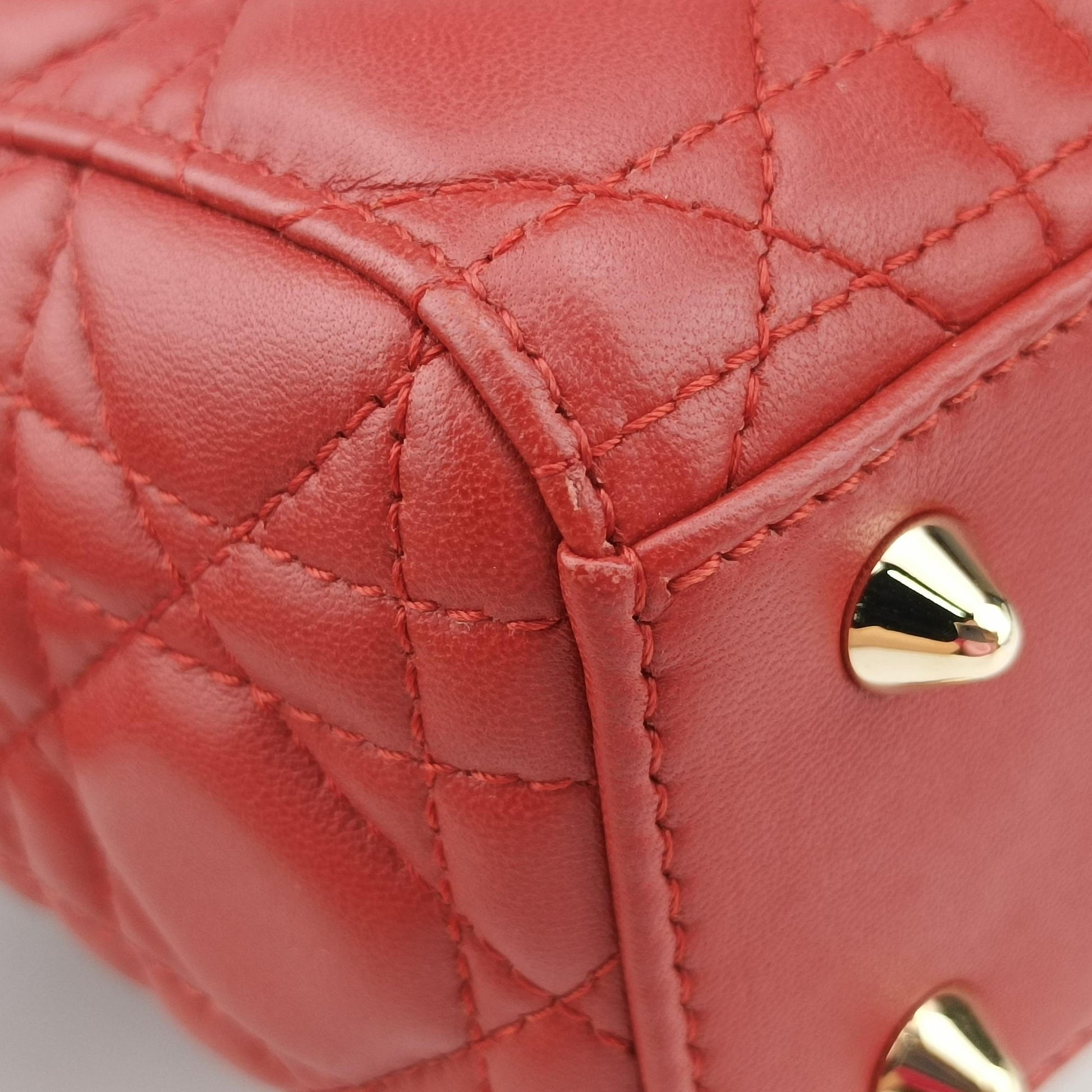 Lady Dior Red lambskin 29-MA-1107レディディオール レッド ラムスキン 29-MA-1107