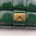 Padded CASSETTE Green lambskin B09673694Cパデッド カセット グリーン ラムスキン B09673694C