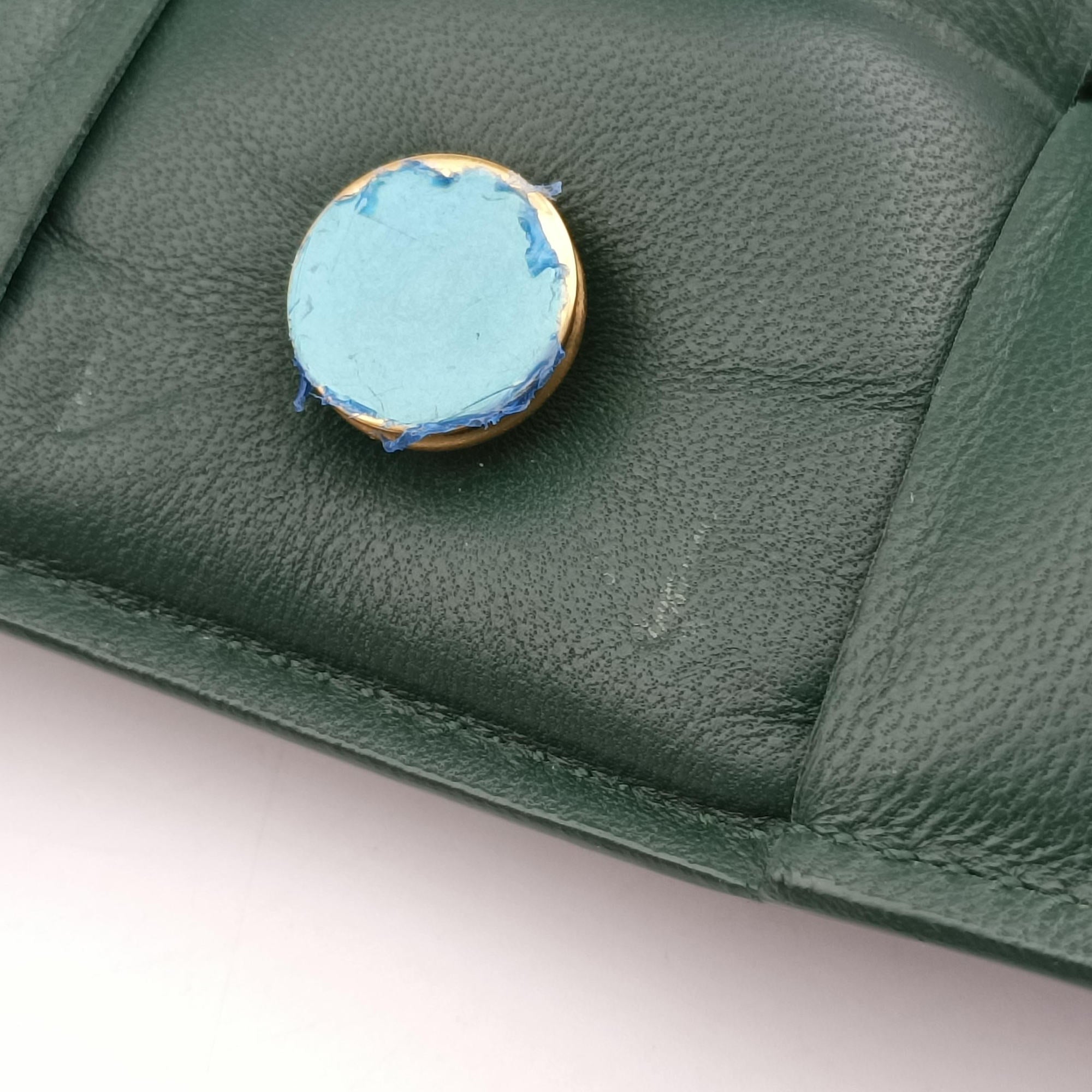 Padded CASSETTE Green lambskin B09673694Cパデッド カセット グリーン ラムスキン B09673694C