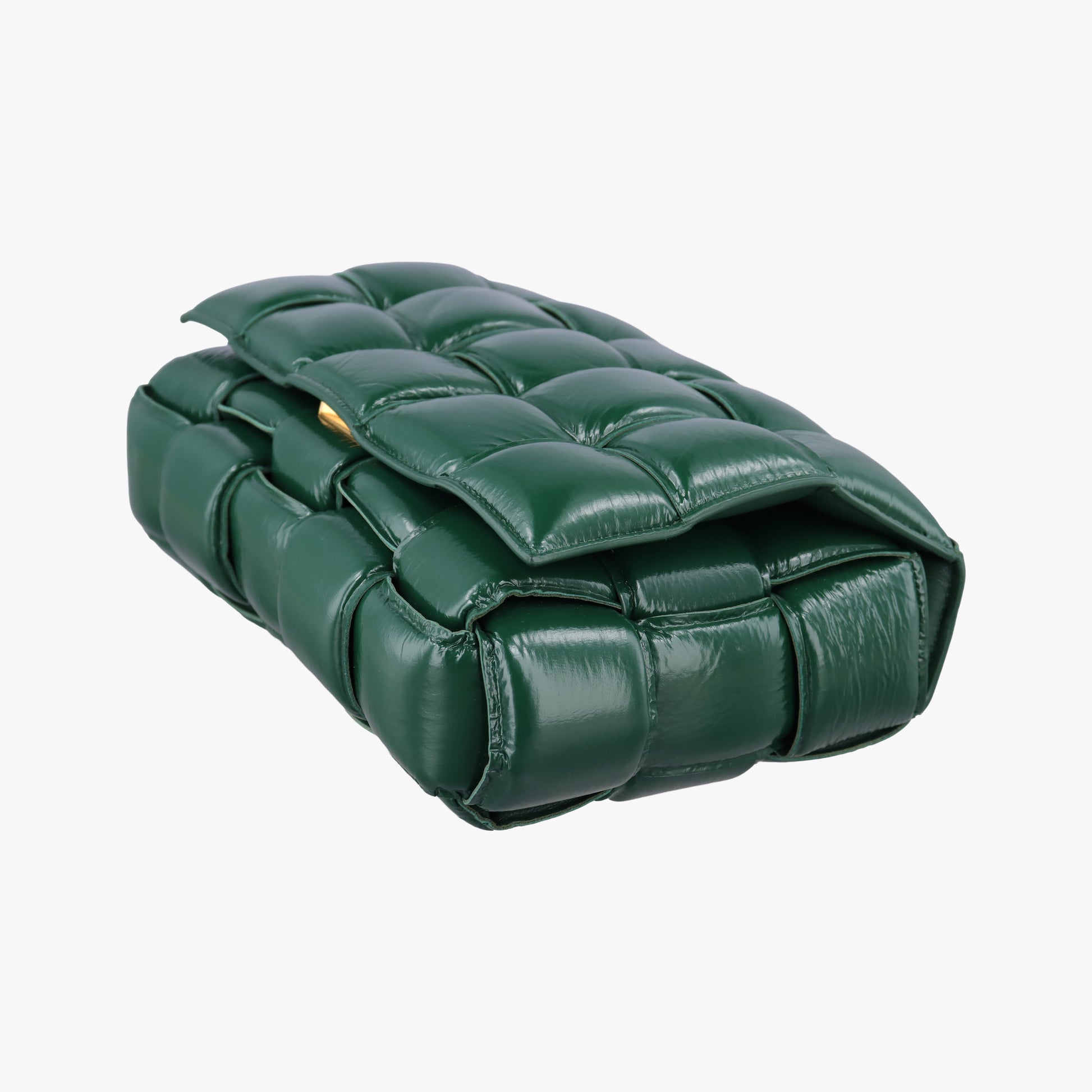 Padded CASSETTE Green lambskin B09673694Cパデッド カセット グリーン ラムスキン B09673694C