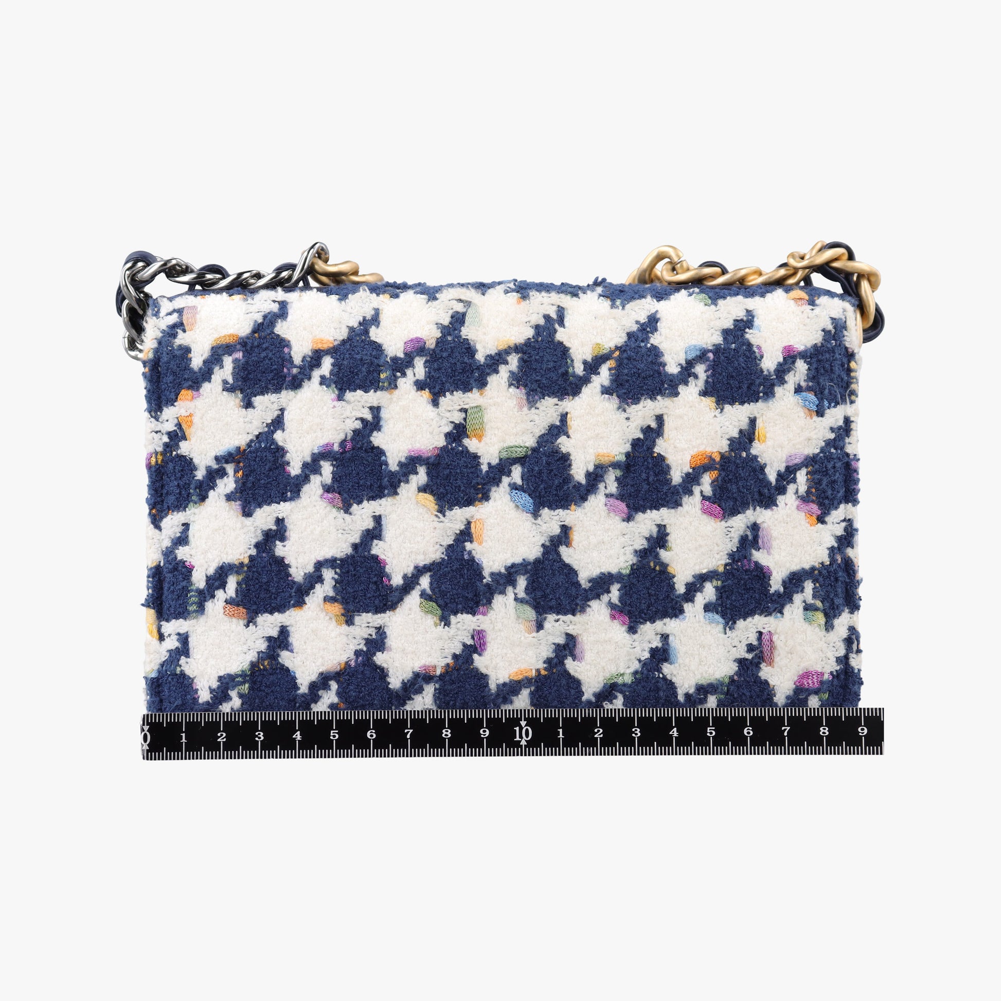 Chanel 19 WOC Houndstooth White × Navy fabric AP0957 31002556シャネル19 フラップ 千鳥格子 ホワイト×ネイビー ファブリック AP0957 31002556