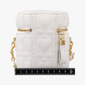 Dioramour Dior Caro Heart Micro Vanity Case White Lambskin 56-MA-0234ディオールアムール ディオール カロ ハート マイクロヴァニティ ホワイト ラムスキン 56-MA-0234