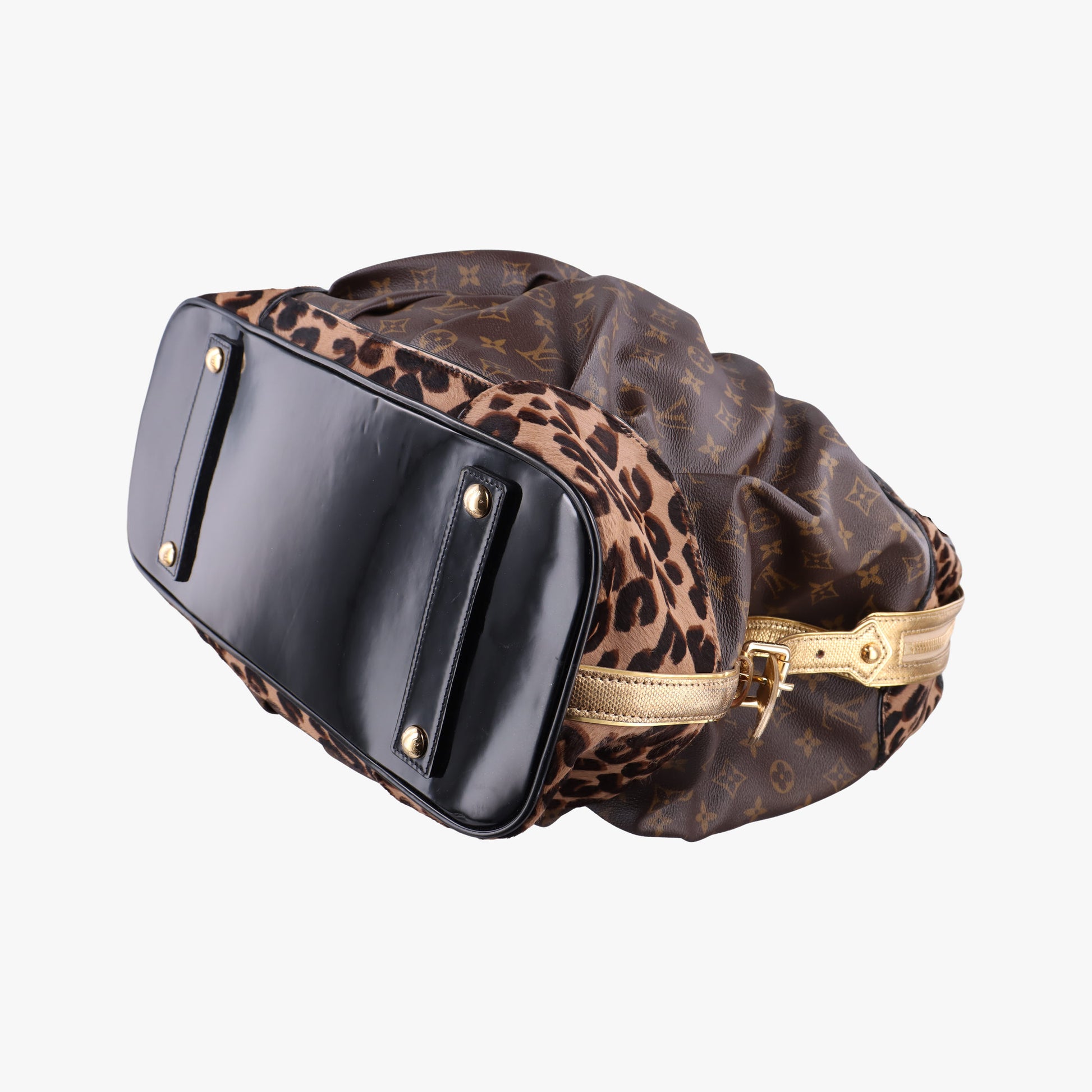 Secondhand Louis Vuitton Leopard steamer bag Brown x Multi Monogram Canvas x ponyhair  shoulderbag | stylenewstar