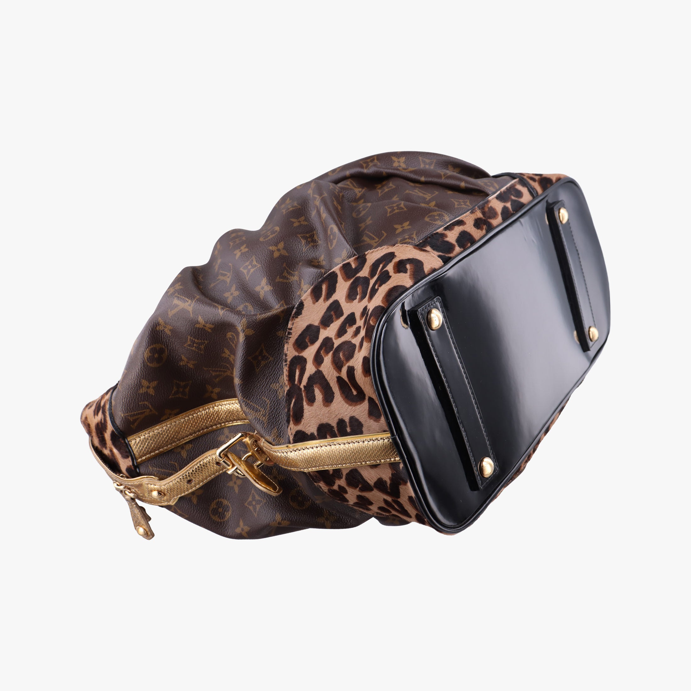 Secondhand Louis Vuitton Leopard steamer bag Brown x Multi Monogram Canvas x ponyhair  shoulderbag | stylenewstar