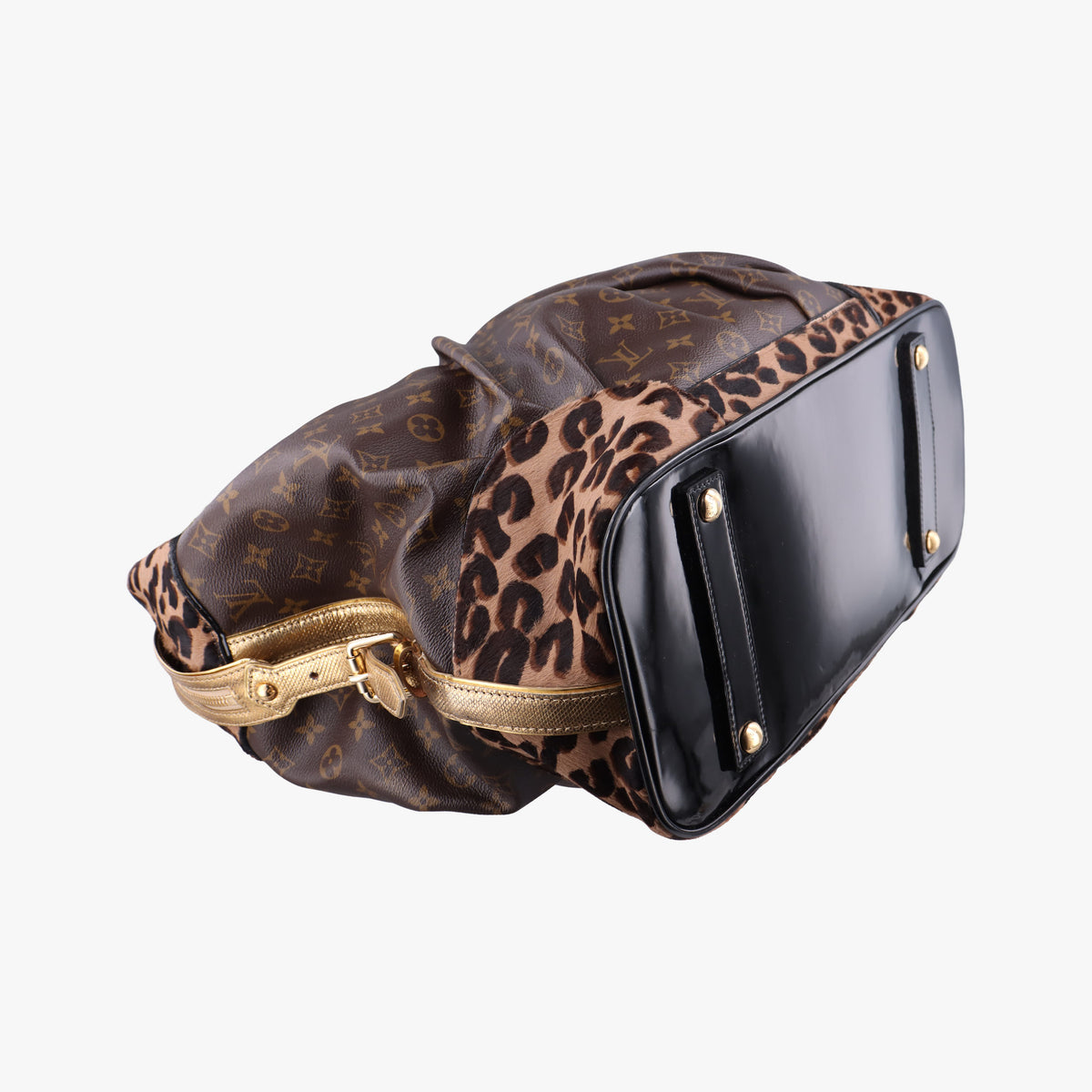 Secondhand Louis Vuitton Leopard steamer bag Brown x Multi Monogram Canvas x ponyhair  shoulderbag | stylenewstar