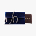 Pre-owned Gucci Dionysus Blue velour 476432 shoulderbag | stylenewstar