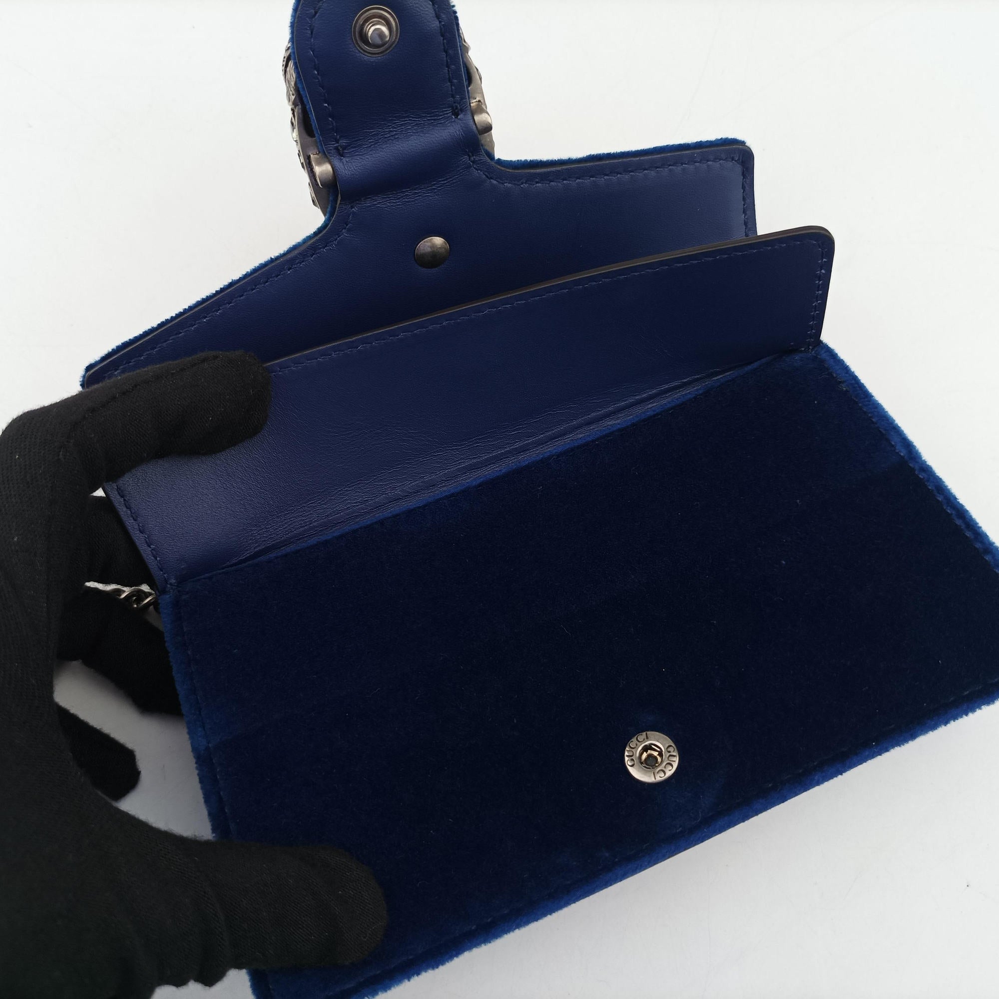 Pre-owned Gucci Dionysus Blue velour 476432 shoulderbag | stylenewstar