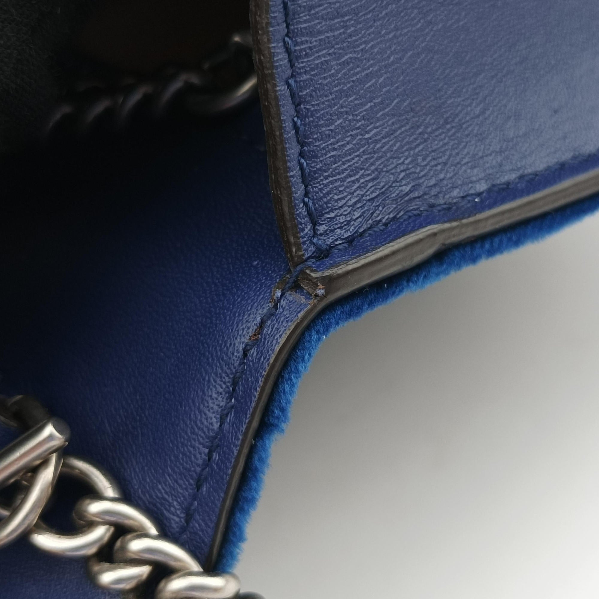 Pre-owned Gucci Dionysus Blue velour 476432 shoulderbag | stylenewstar