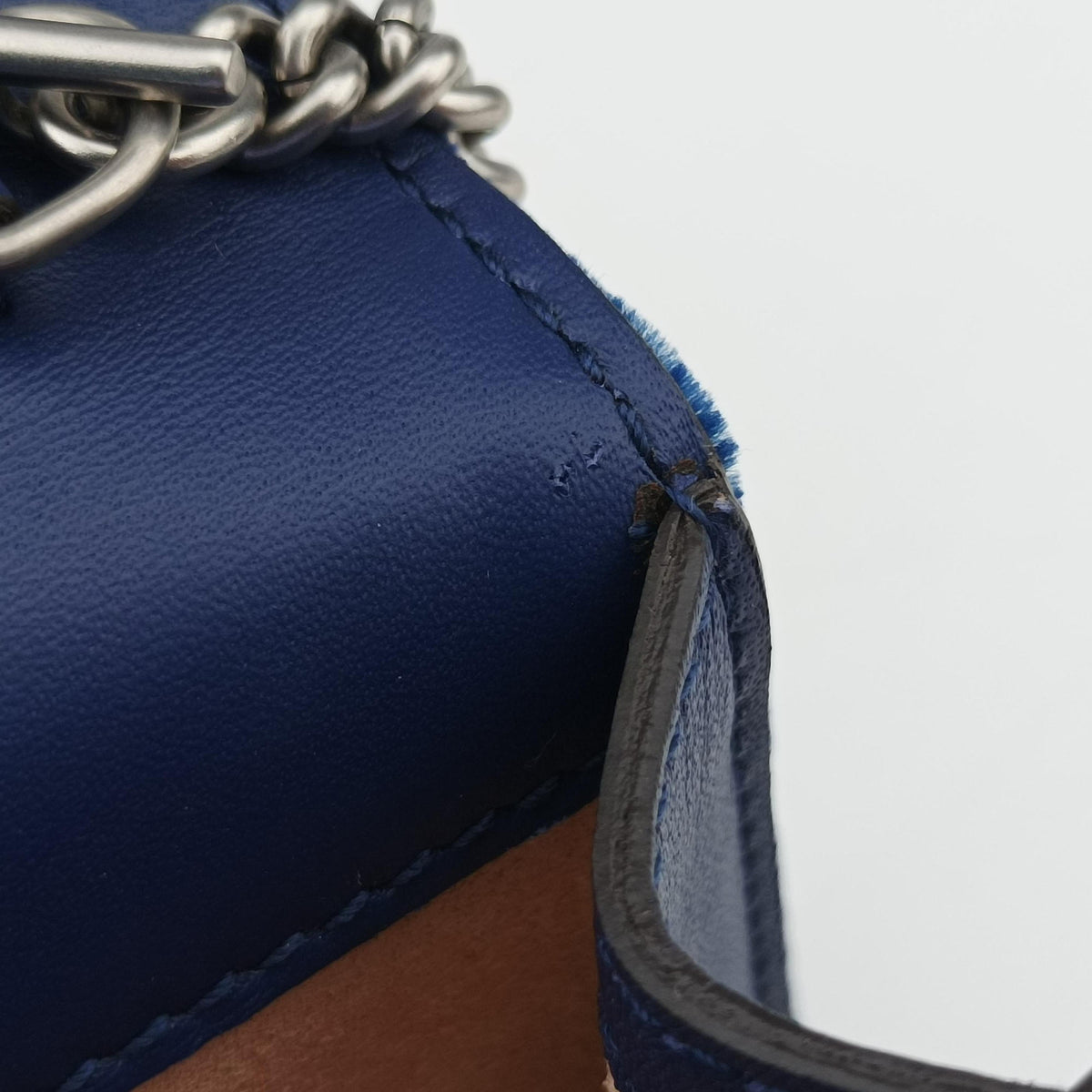 Pre-owned Gucci Dionysus Blue velour 476432 shoulderbag | stylenewstar