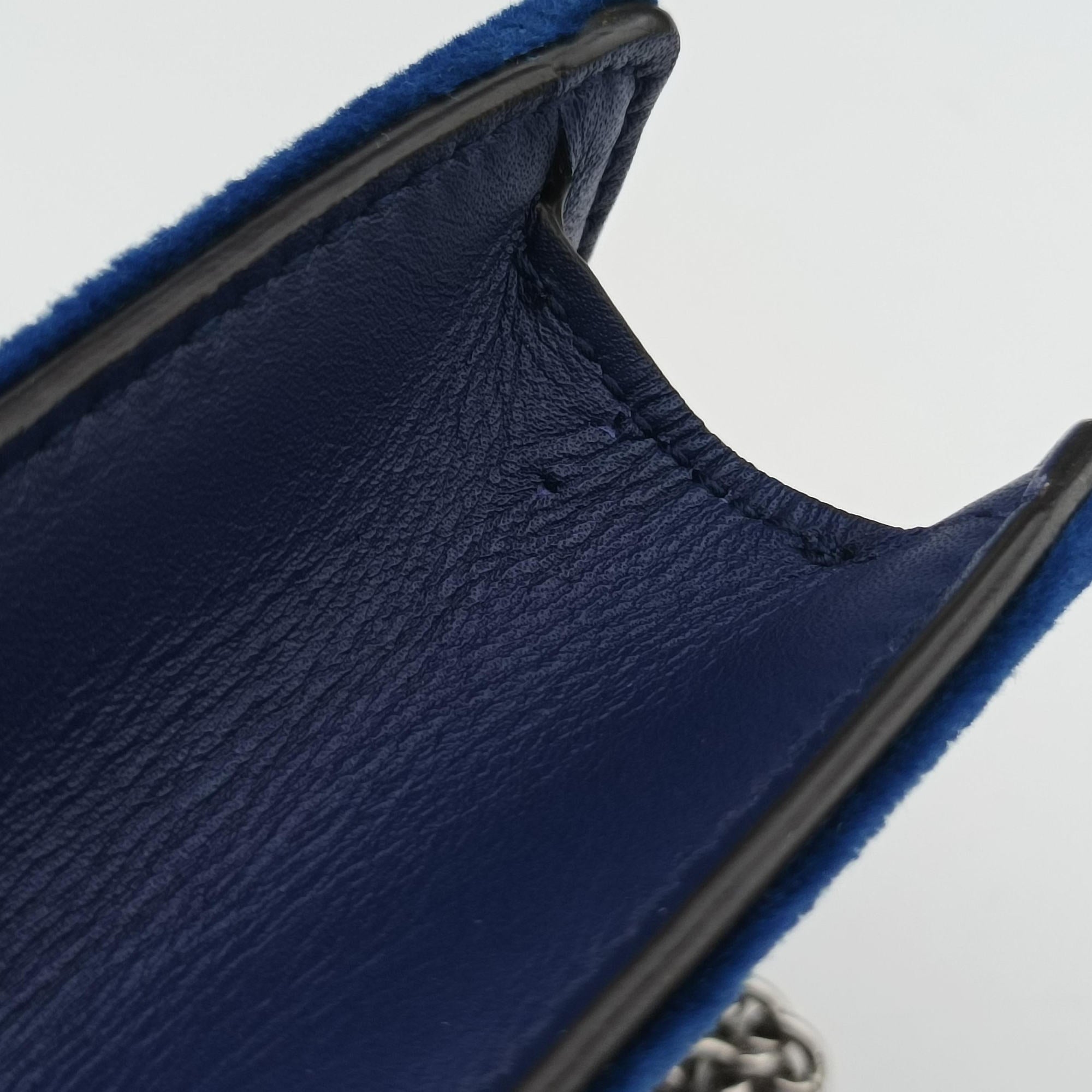 Pre-owned Gucci Dionysus Blue velour 476432 shoulderbag | stylenewstar