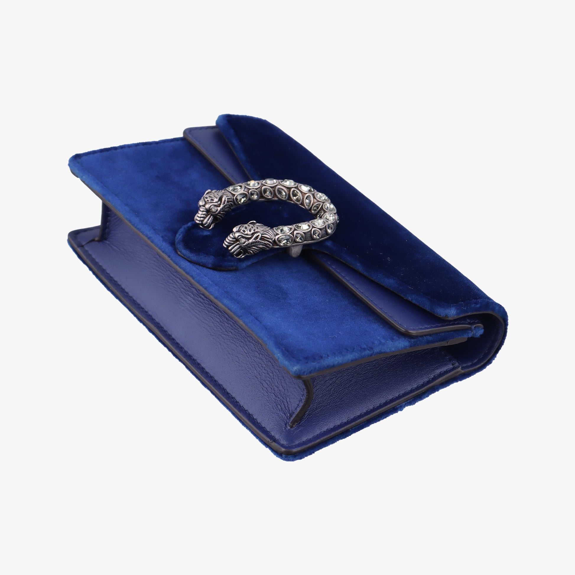 Pre-owned Gucci Dionysus Blue velour 476432 shoulderbag | stylenewstar