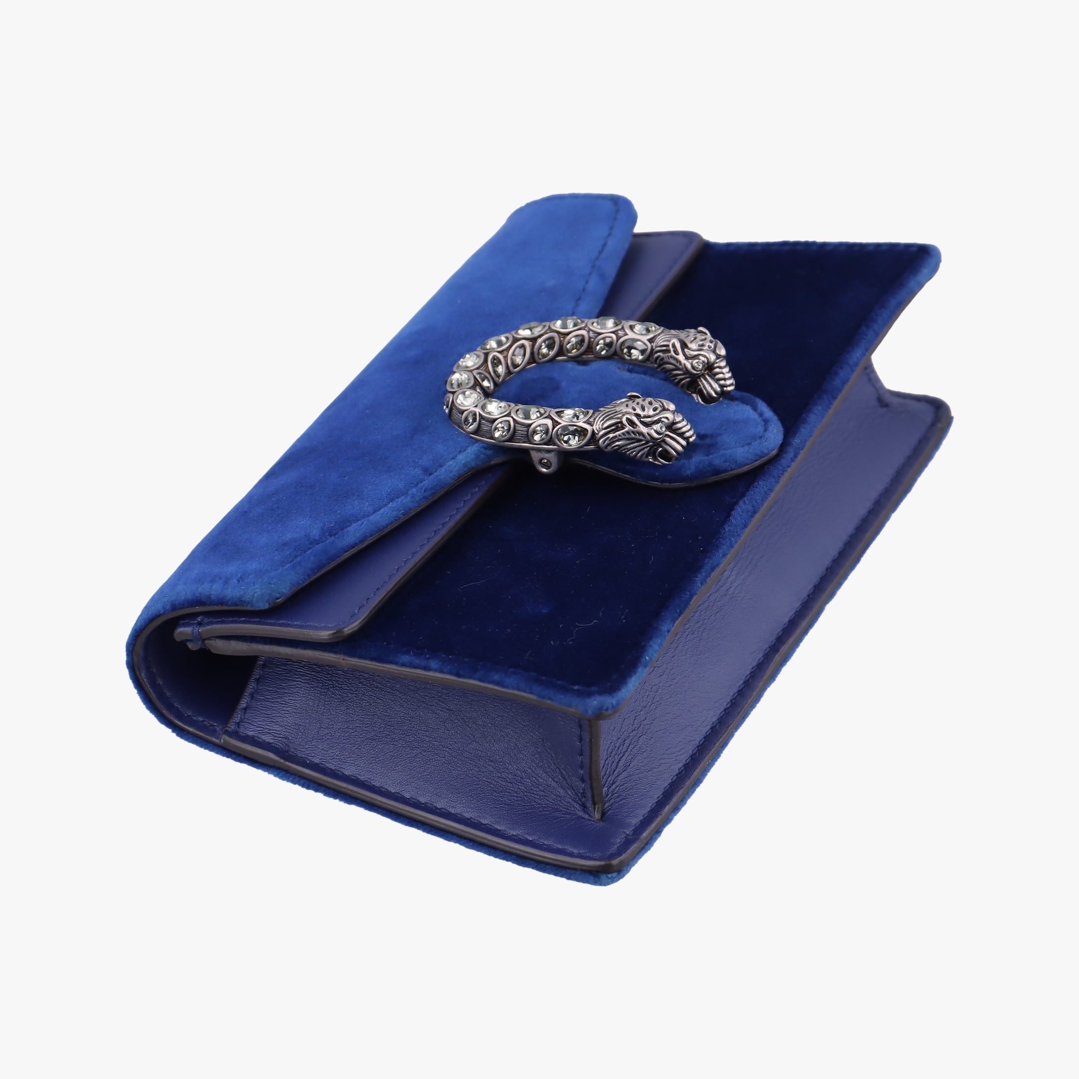 Pre-owned Gucci Dionysus Blue velour 476432 shoulderbag | stylenewstar