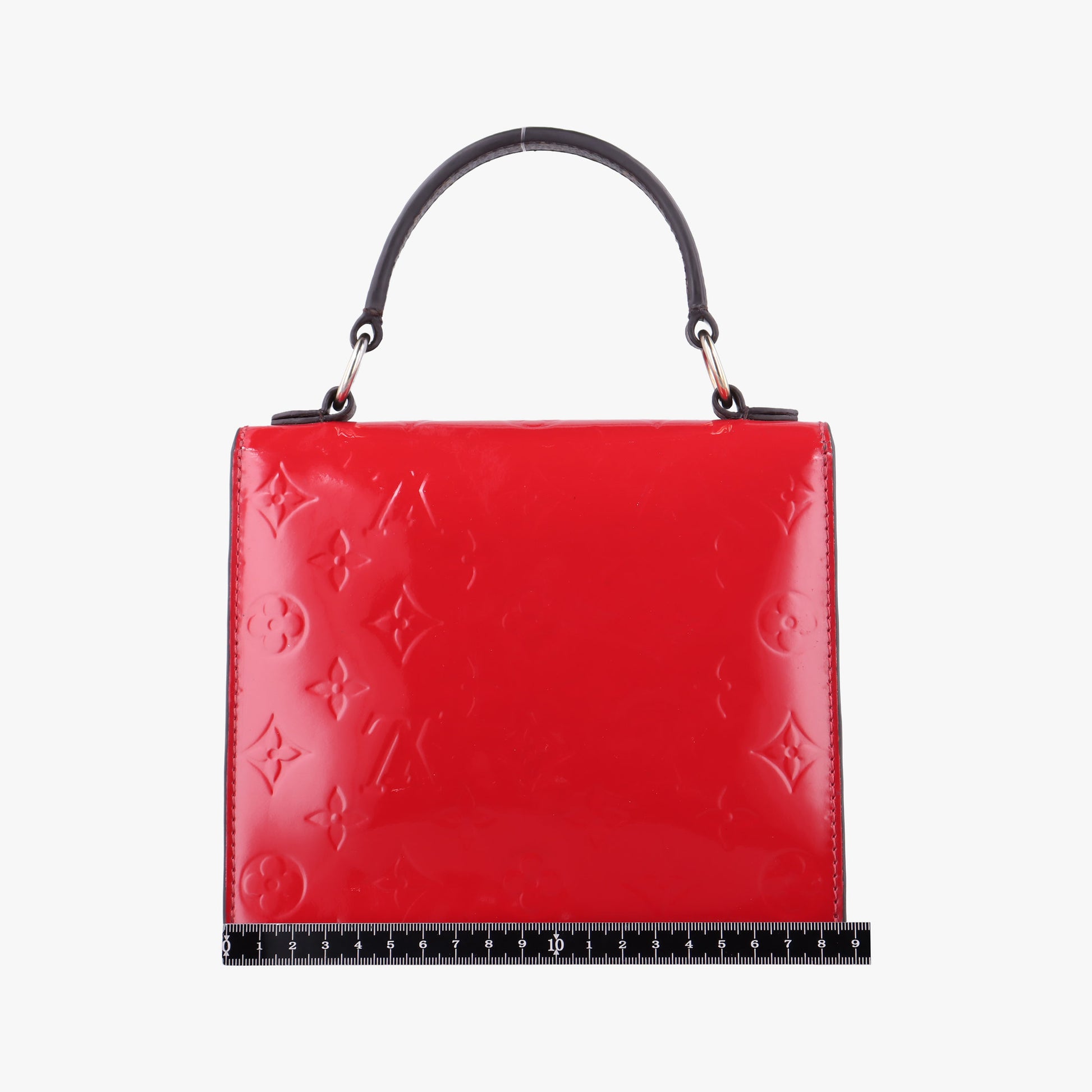 Pre-owned Louis Vuitton Spring street PM Scarlet Red Vernis×Leather×Monogram Canvas M90505 shoulderbag | stylenewstar