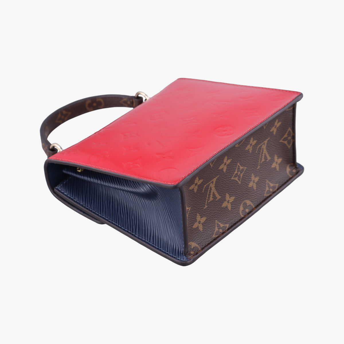 Pre-owned Louis Vuitton Spring street PM Scarlet Red Vernis×Leather×Monogram Canvas M90505 shoulderbag | stylenewstar
