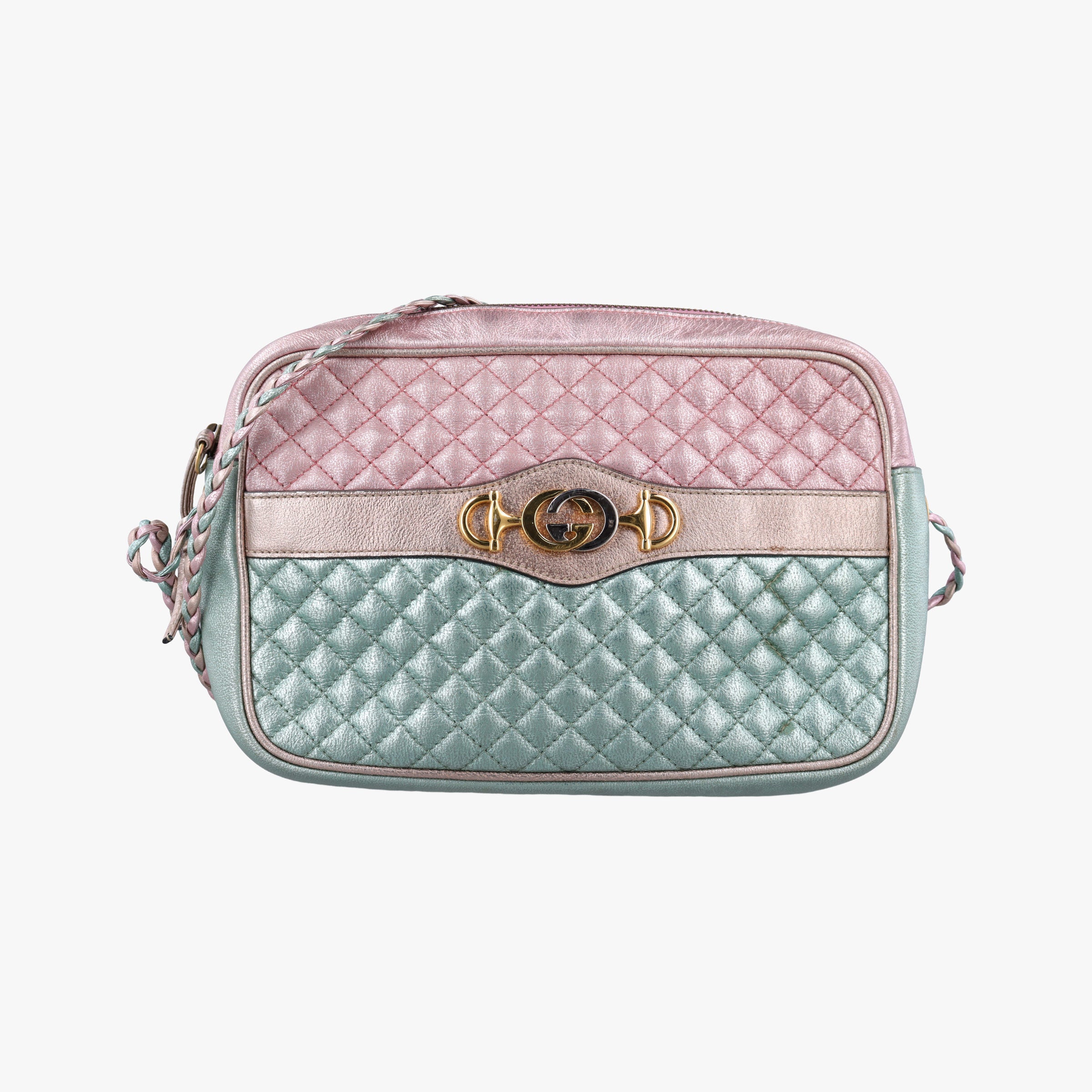 Trapuntata Camera Zumi pink×green×multi Leather 541061 B025976597トラプンタータ カメラ ラミネート ピンク×グリーン×マルチ レザー 541061 B025976597