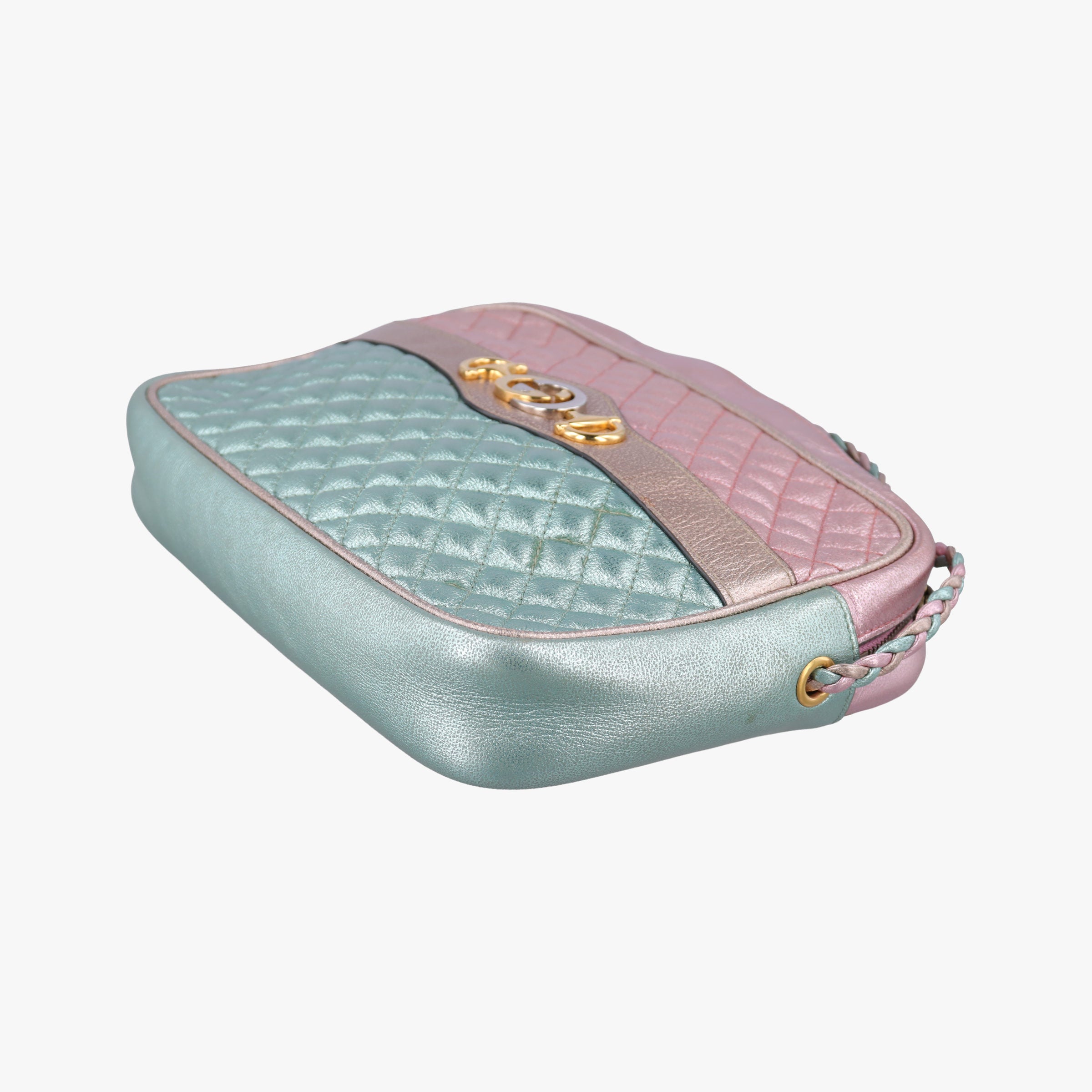 Trapuntata Camera Zumi pink×green×multi Leather 541061 B025976597トラプンタータ カメラ ラミネート ピンク×グリーン×マルチ レザー 541061 B025976597