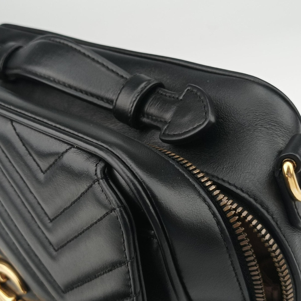 Vintage Gucci GG Marmont Black Leather 498100 shoulderbag | stylenewstar