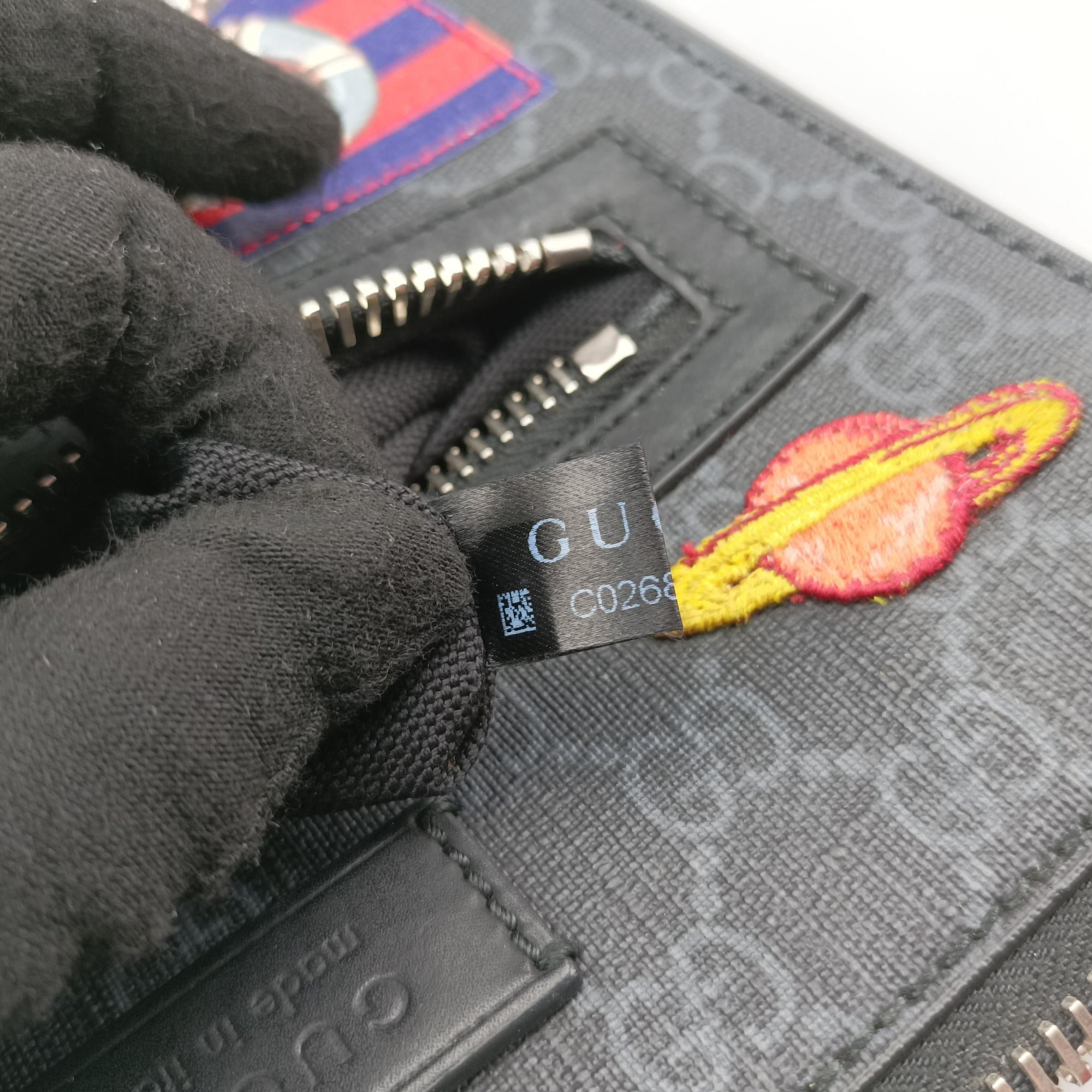 GG Supreme Courrier Messenger Black×Multicolour PVC coated canvas×Leather 547751 C026861426GGスプリーム クーリエ メッセンジャー ブラック×マルチカラー PVCコーティングキャンバス×レザー 547751 C026861426